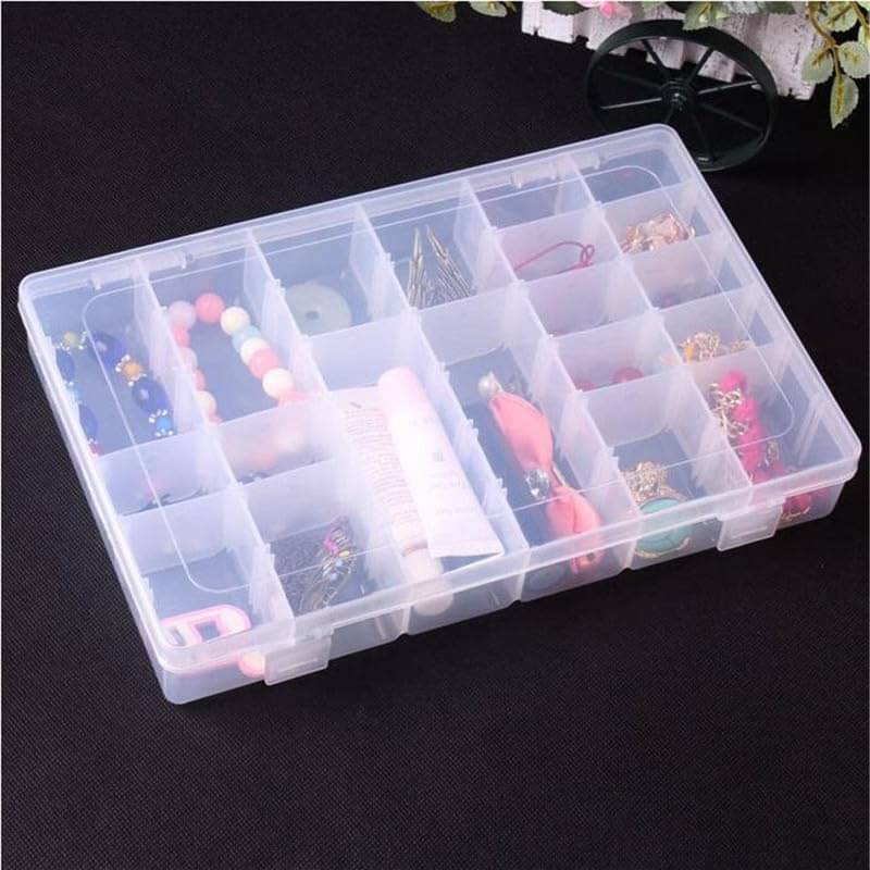     			DarkShri 36 Gride Storage Box Plastic Transparent Utility Container ( Set of 1 )
