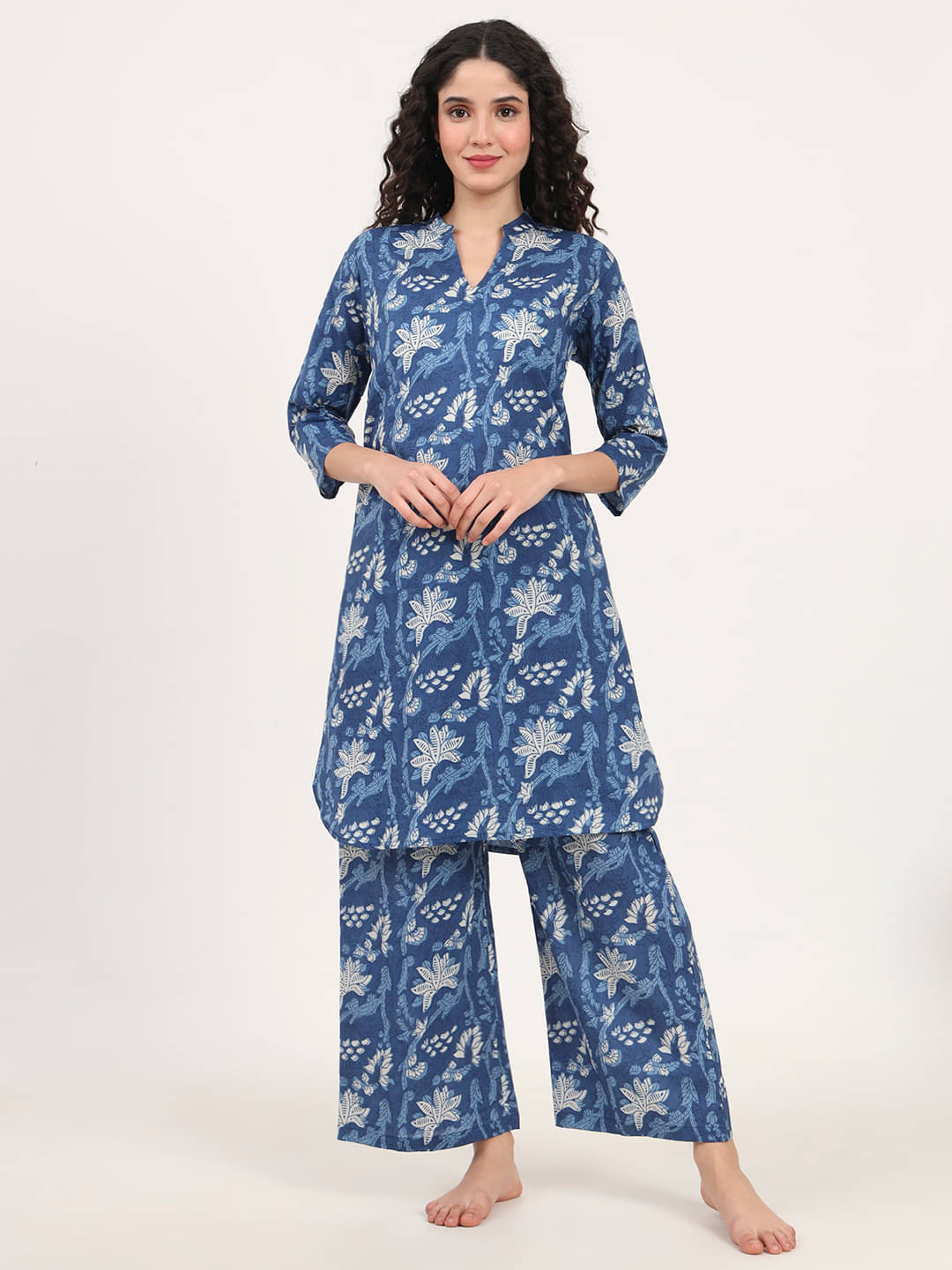     			Divena Blue Cotton Women's Nightwear Nightsuit Sets ( Pack of 1 )