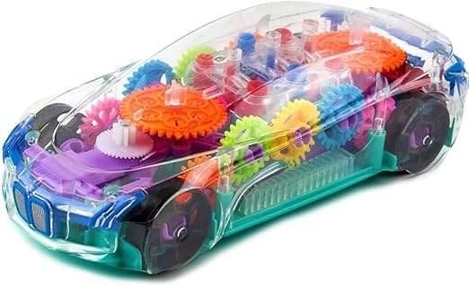     			ECLET 360 Degree Rotating Transparent Concept Racing Car with 3D Flashing Led Light Music for Kids Electric Cars Toys for Children Kids Toys Gift (Multicolor) SET OF 1
