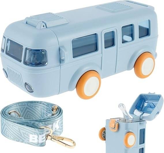     			ECLET School Bus Water Bottel Blue 500 ml Water Bottle  (Set of 1, Multicolor)