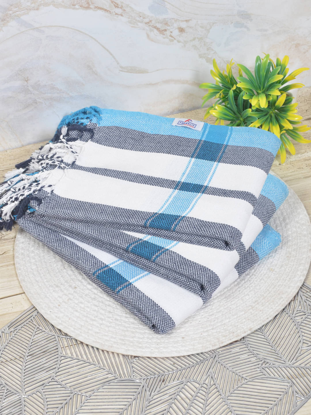     			FABINALIV Pack of 3 Cotton Below 300 -GSM Bath Towel ( Multicolor )