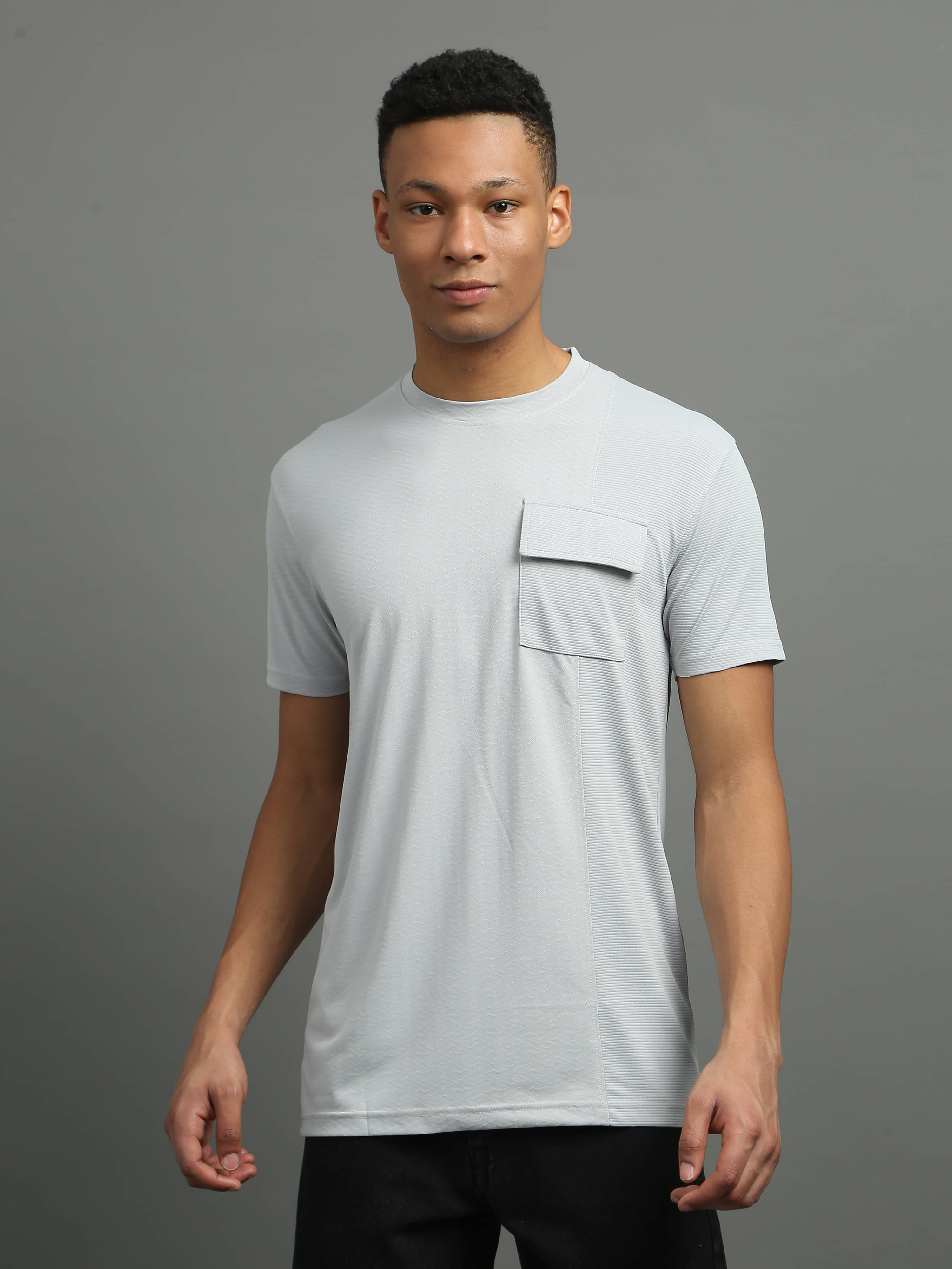 FROSEN FOX Polyester Regular Fit Self Design Half Sleeves Men's Round T-Shirt - Green ( Pack of 1 ) FROSEN FOX Polyester Regular Fit Self Design Half Sleeves Men's Round T-Shirt - Green ( Pack of 1 )