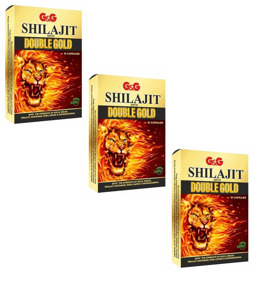     			G & G Pharmacy Shilajit with double Gold Capsule 10 no.s pack of 3