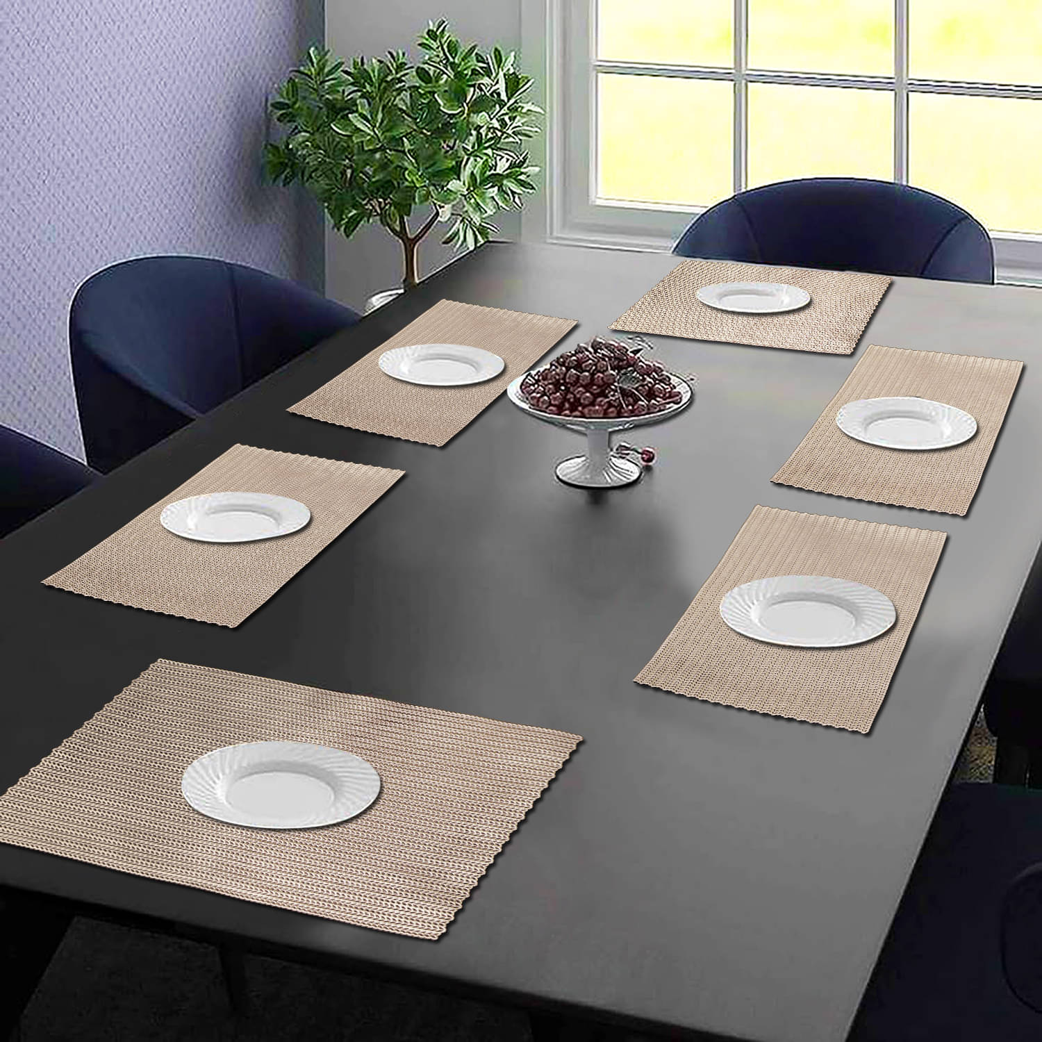 Generic PVC Abstract Rectangle Table Mats ( 45 cm x 30 cm ) Pack of 6 - Gold Generic PVC Abstract Rectangle Table Mats ( 45 cm x 30 cm ) Pack of 6 - Gold