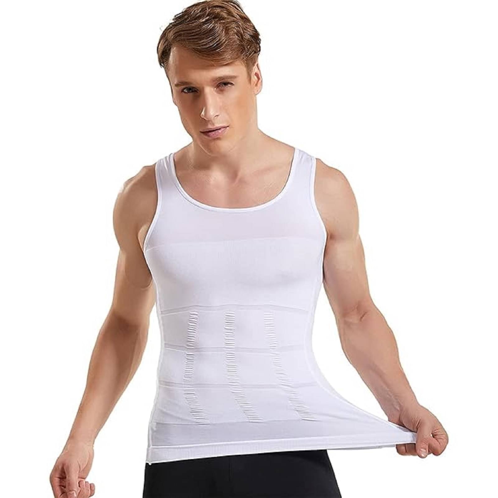     			Gjshop Pack of 1 Spandex Gym Vest For Men ( White )