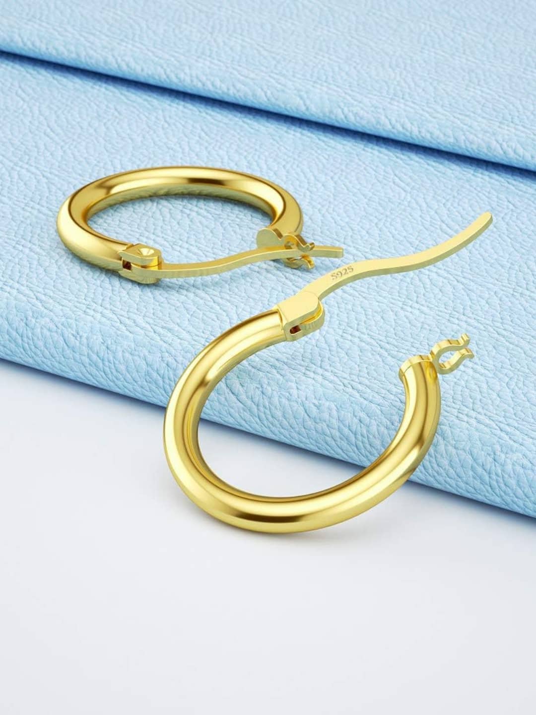 Gold Contemporary Stainless Steel Hoop Earrings - Earrings | Buy online on ZillyBuy