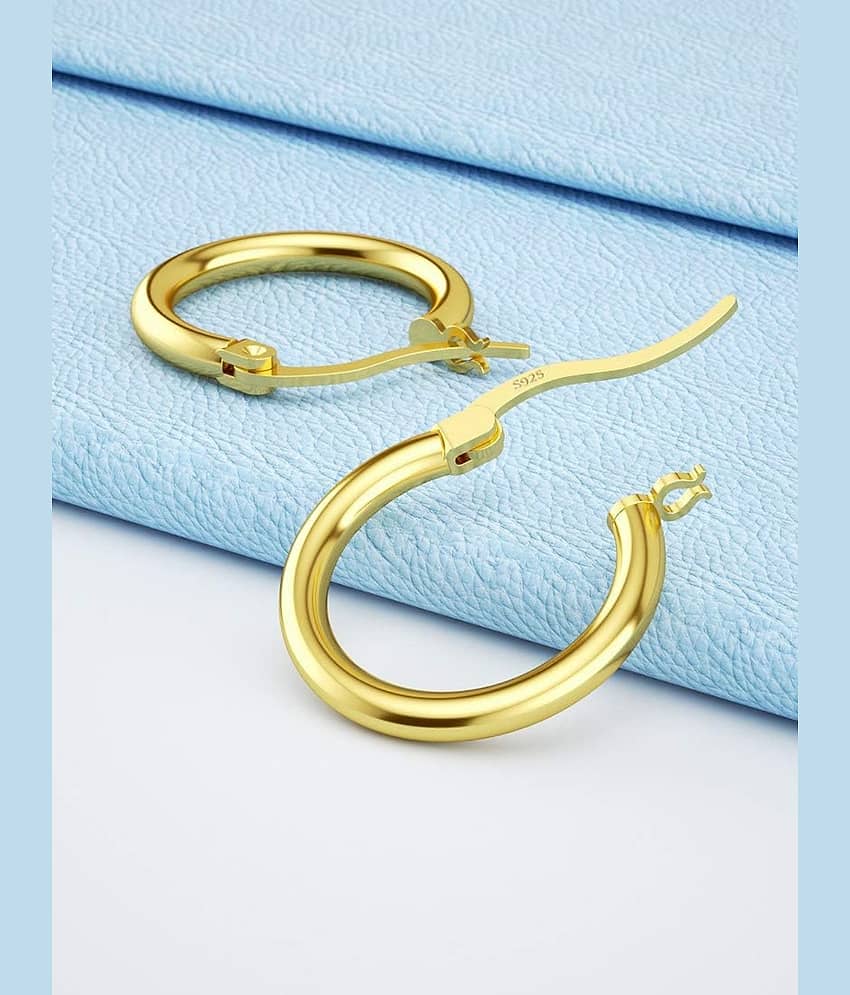 Gold Contemporary Stainless Steel Hoop Earrings - Earrings | Buy online on ZillyBuy