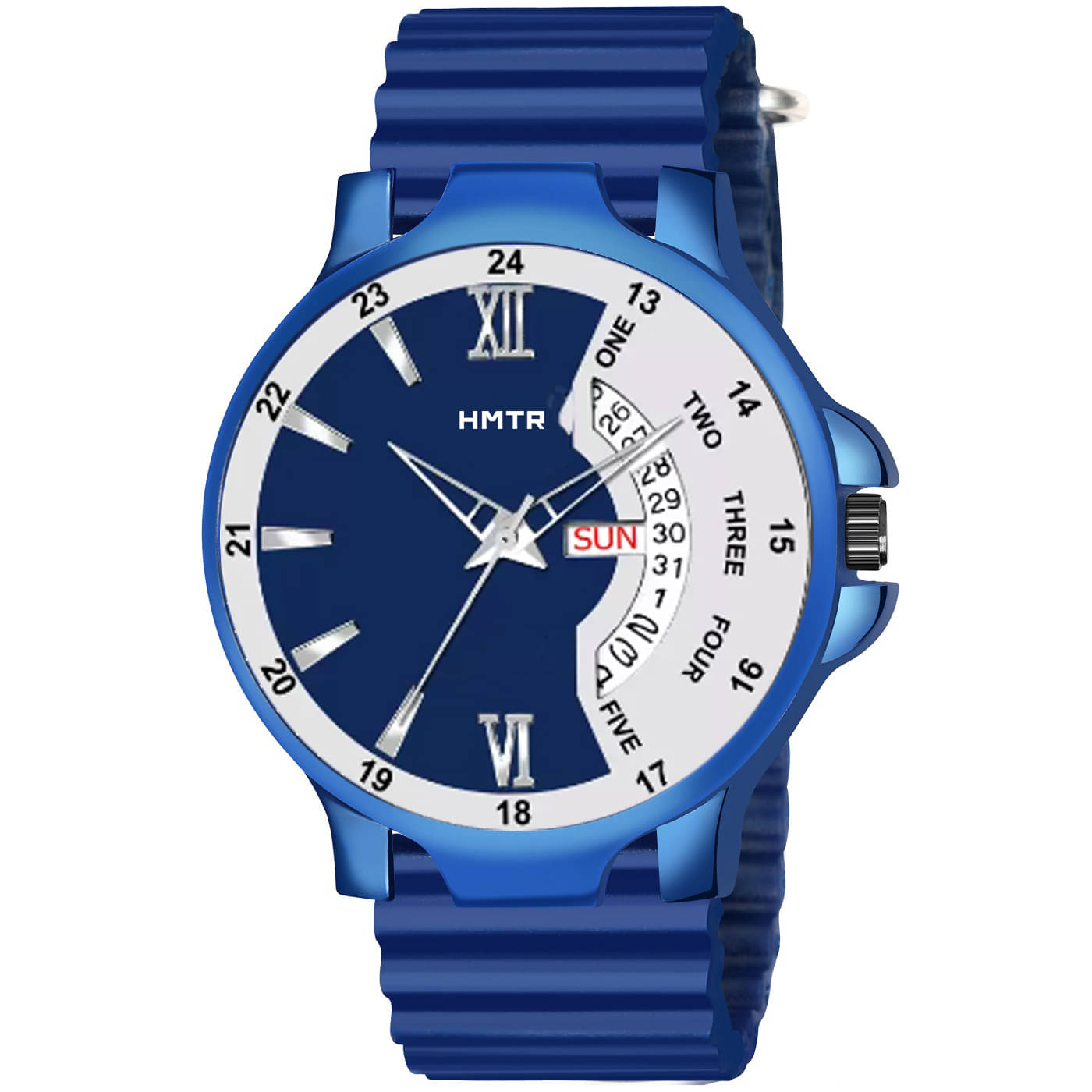    			HMTr Blue Silicon Analog Men's Watch