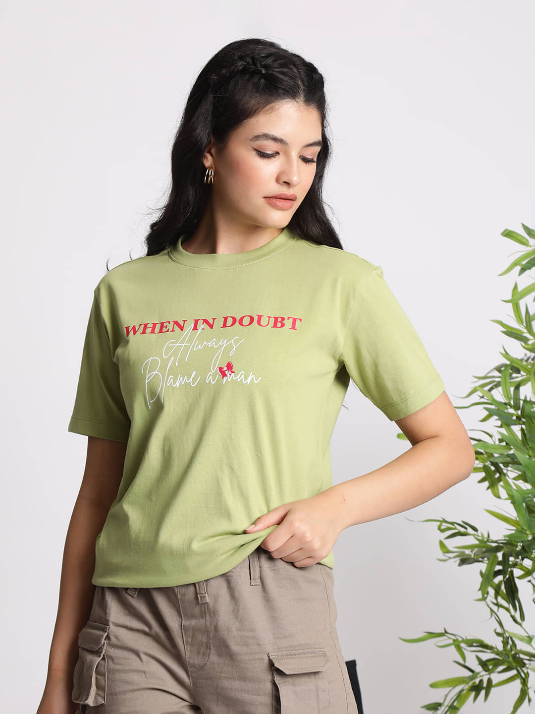 IVOC Women Cotton Printed Regular Fit Round Neck T-Shirt ( Green ) IVOC Women Cotton Printed Regular Fit Round Neck T-Shirt ( Green )