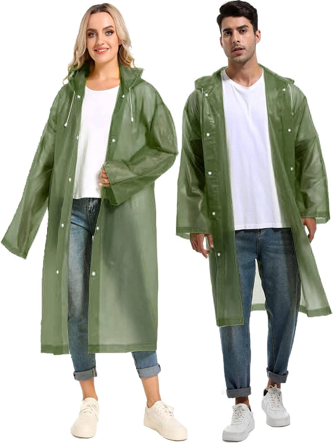 Infispace Nylon Long Raincoat - Green Infispace Nylon Long Raincoat - Green