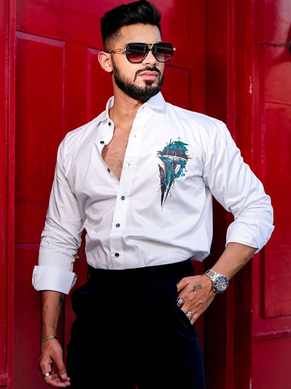 KITWELL Cotton Blend Regular Fit Self Design Full Sleeves Men's Casual Shirt - White ( Pack of 1 ) KITWELL Cotton Blend Regular Fit Self Design Full Sleeves Men's Casual Shirt - White ( Pack of 1 )