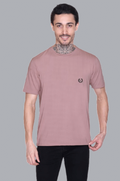     			LEEBONEE Polyester Regular Fit Solid Half Sleeves Men's Round T-Shirt - Peach ( Pack of 1 )