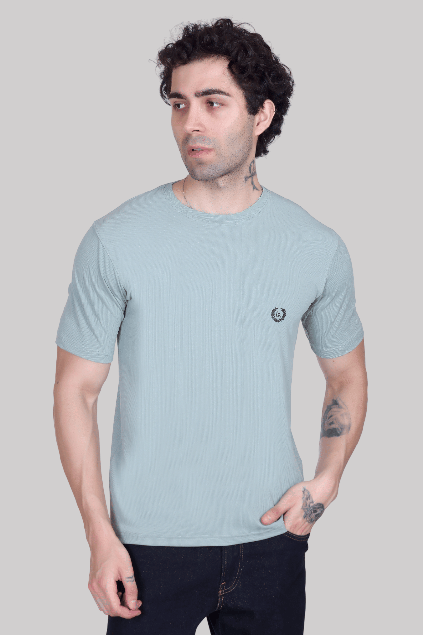     			LEEBONEE Polyester Regular Fit Solid Half Sleeves Men's Round T-Shirt - Green ( Pack of 1 )
