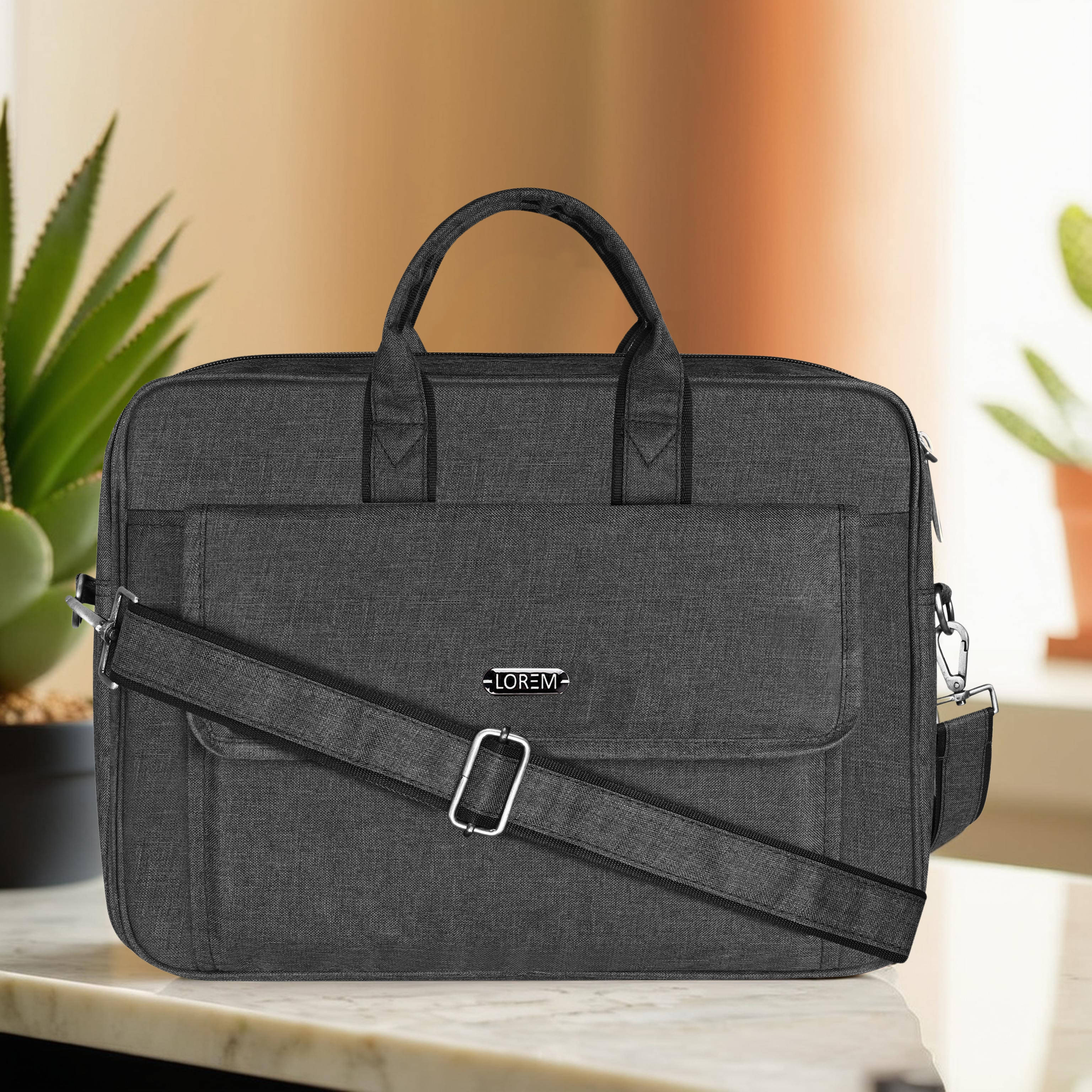     			Lorem Grey Fabric Office Bag