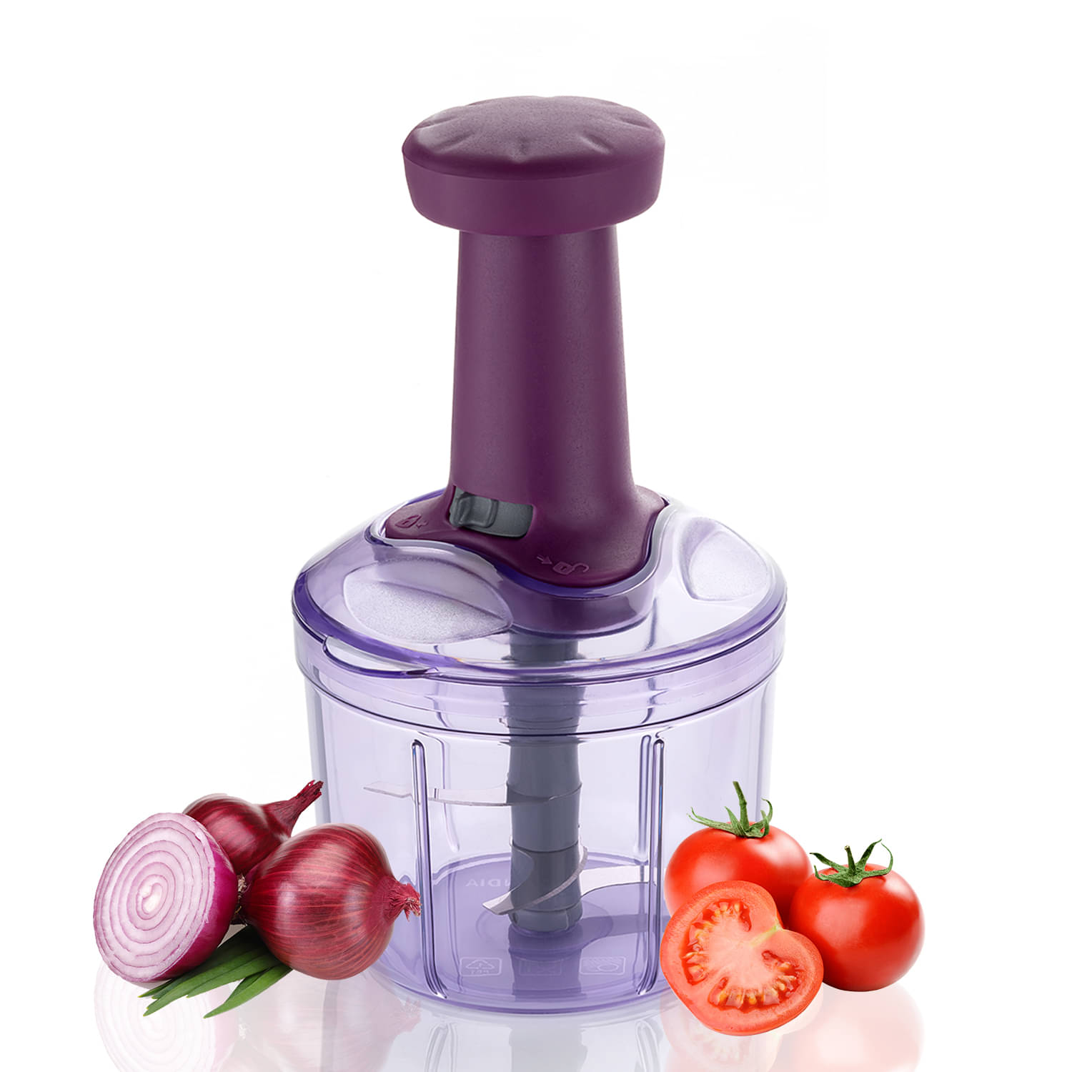     			MAGICSPOON Chopper Purple Polypropylene Mannual Chopper 900 ml ( Pack of 1 )