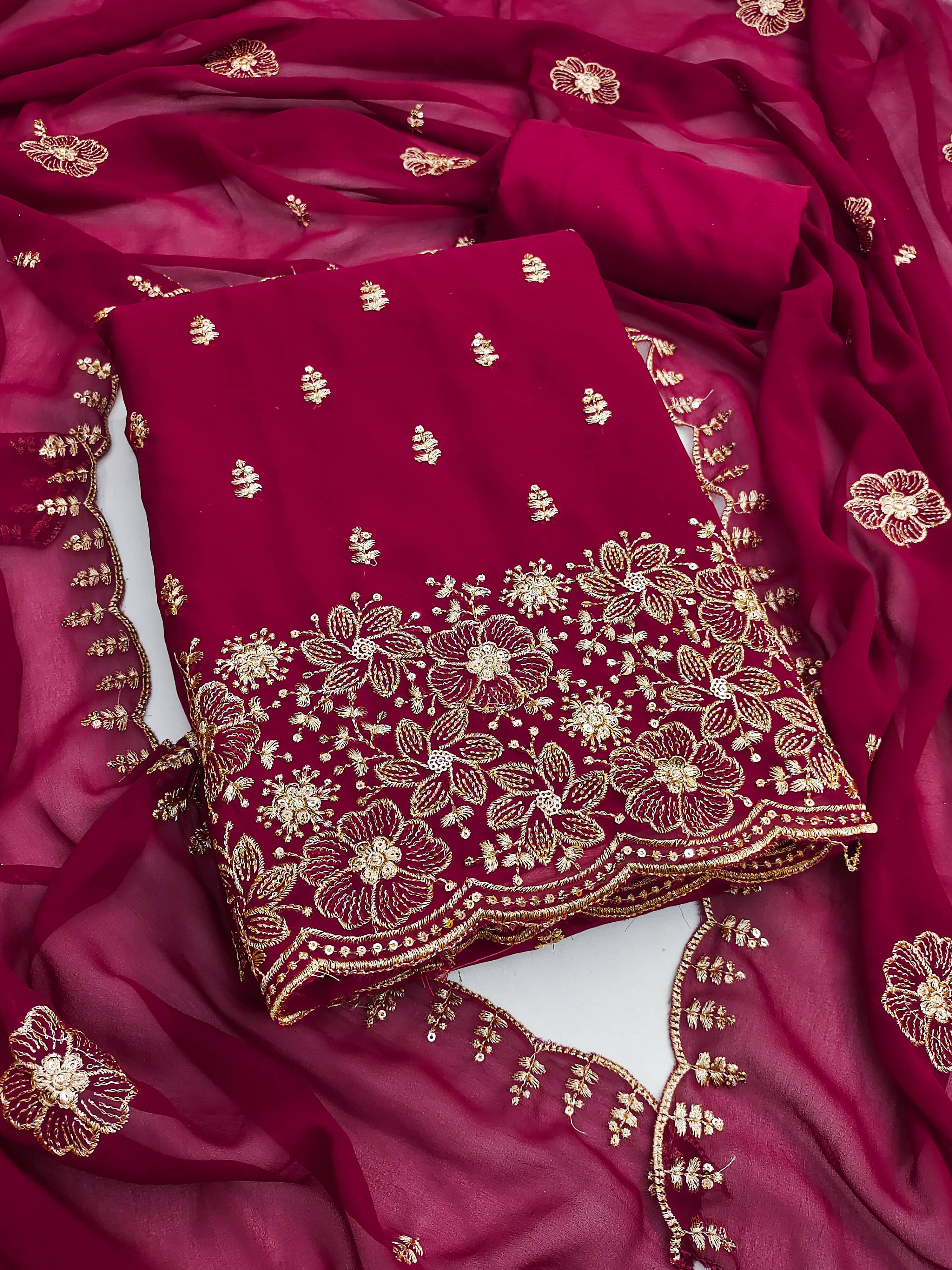 Nayanthara Trends Unstitched Georgette Embroidered Dress Material - Pink ( Pack of 1 ) Nayanthara Trends Unstitched Georgette Embroidered Dress Material - Pink ( Pack of 1 )