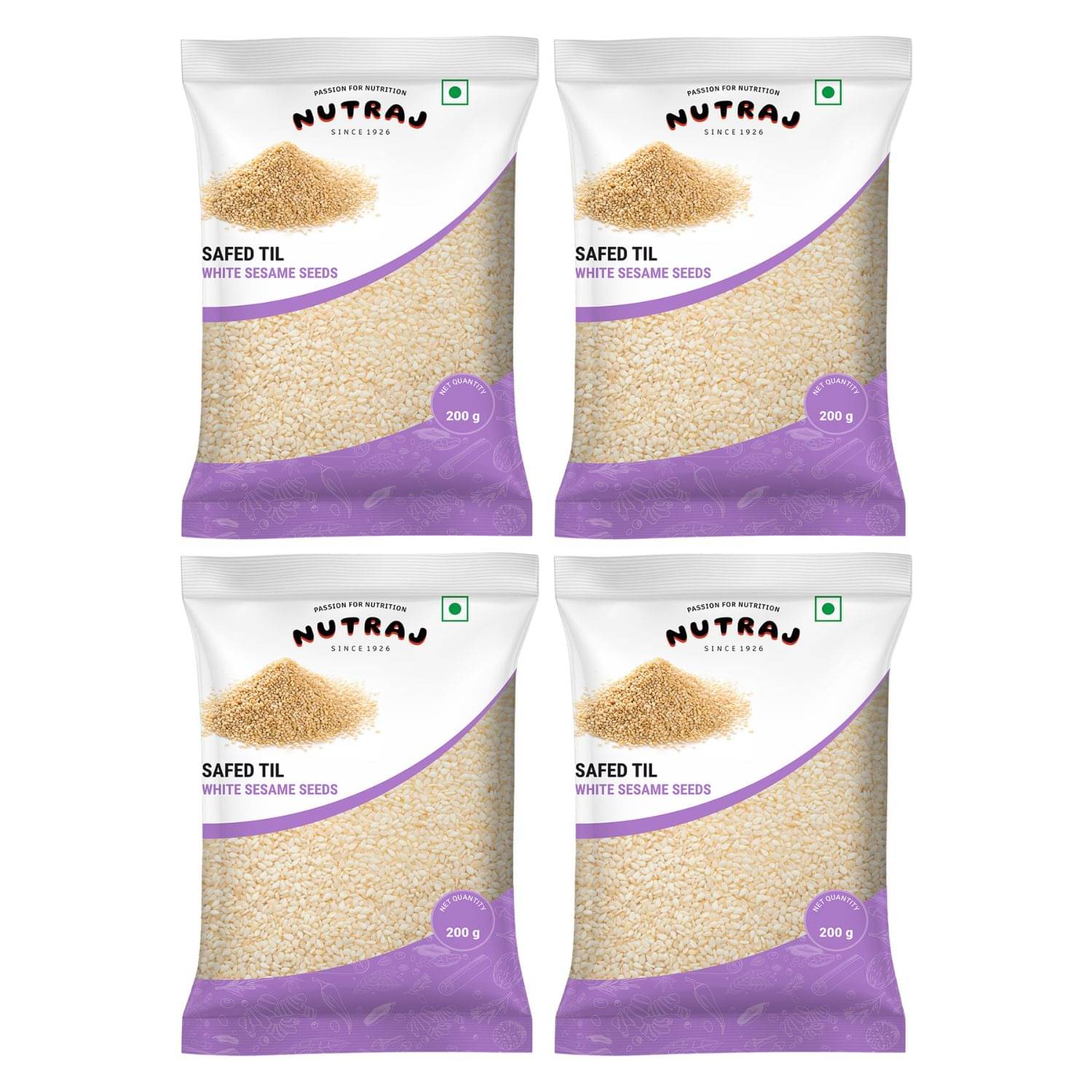     			Nutraj White Sesame Seeds (Safed Til) 800G (200G X 4)