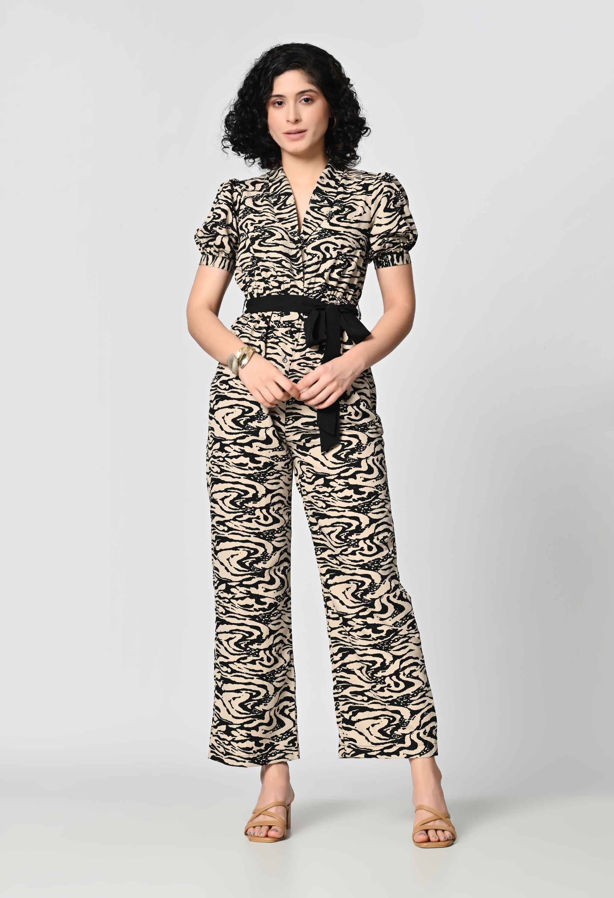     			OTIRA Beige Crepe Regular Fit Women's Jumpsuit ( Pack of 1 )