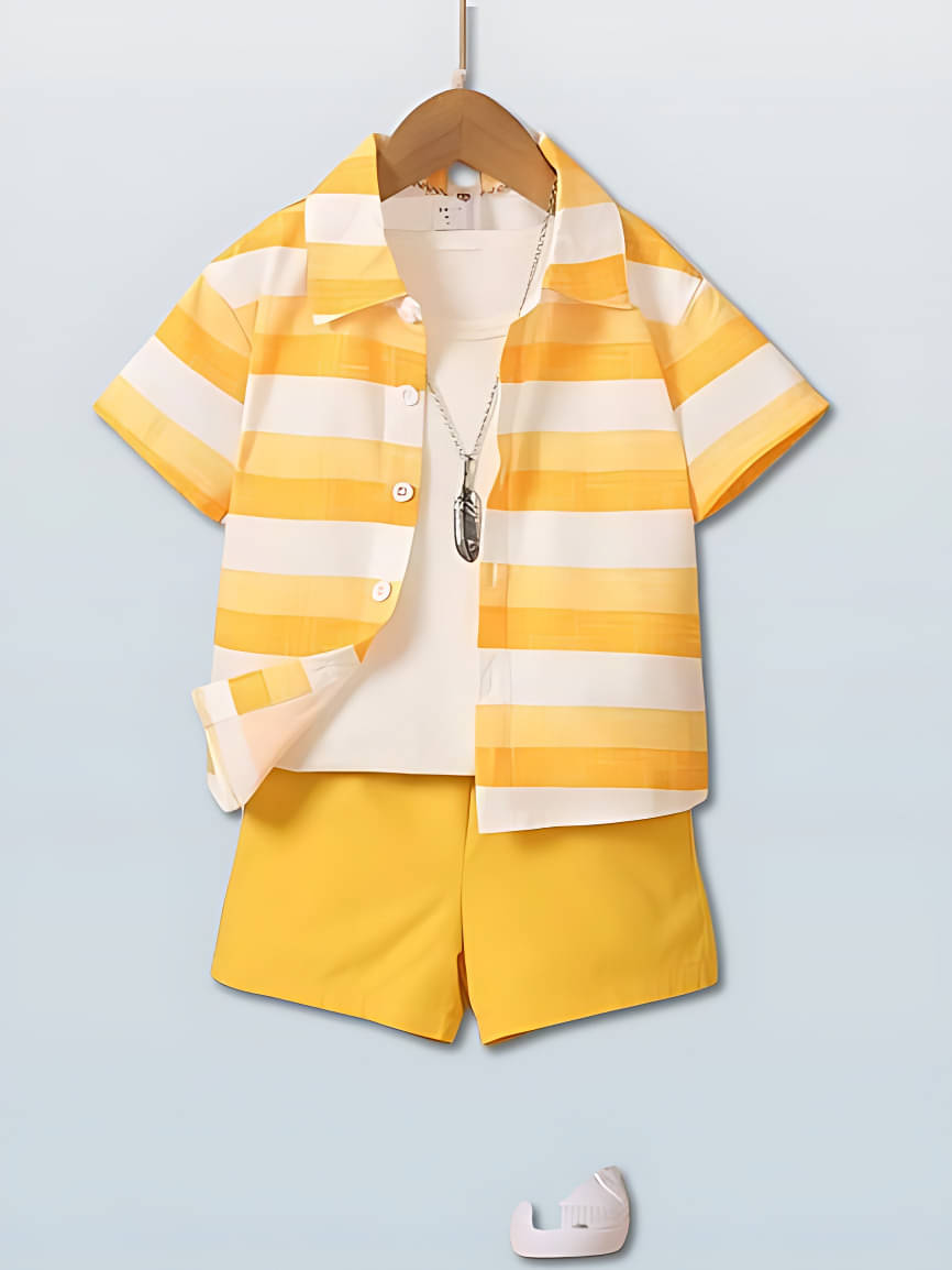     			Ocvito Pack of 1 Boys Cotton Shirt & Shorts Set ( Yellow )