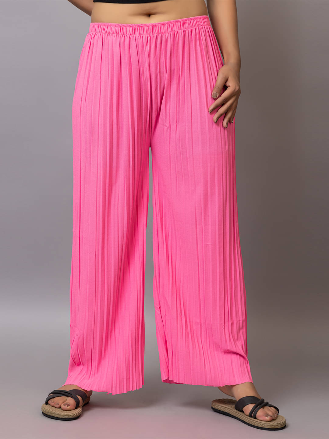     			PROBASIC Pack of 1 Cotton Blend Flared Women's Palazzos ( Pink )