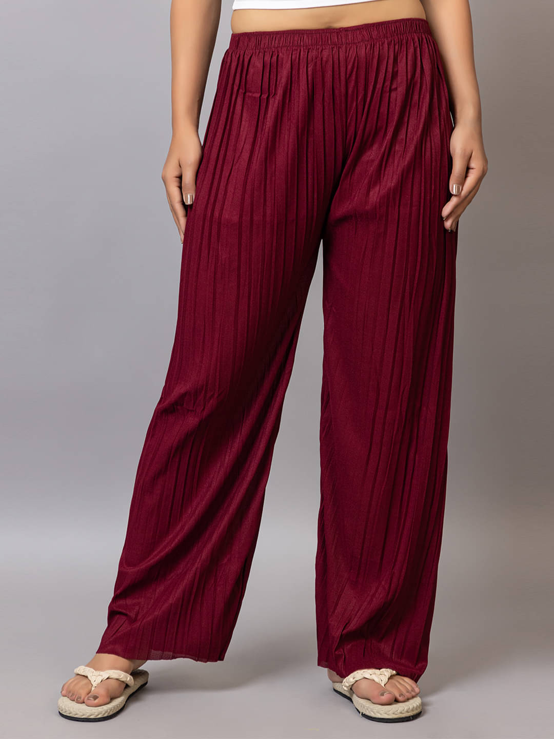     			PROBASIC Pack of 1 Cotton Blend Flared Women's Palazzos ( Maroon )