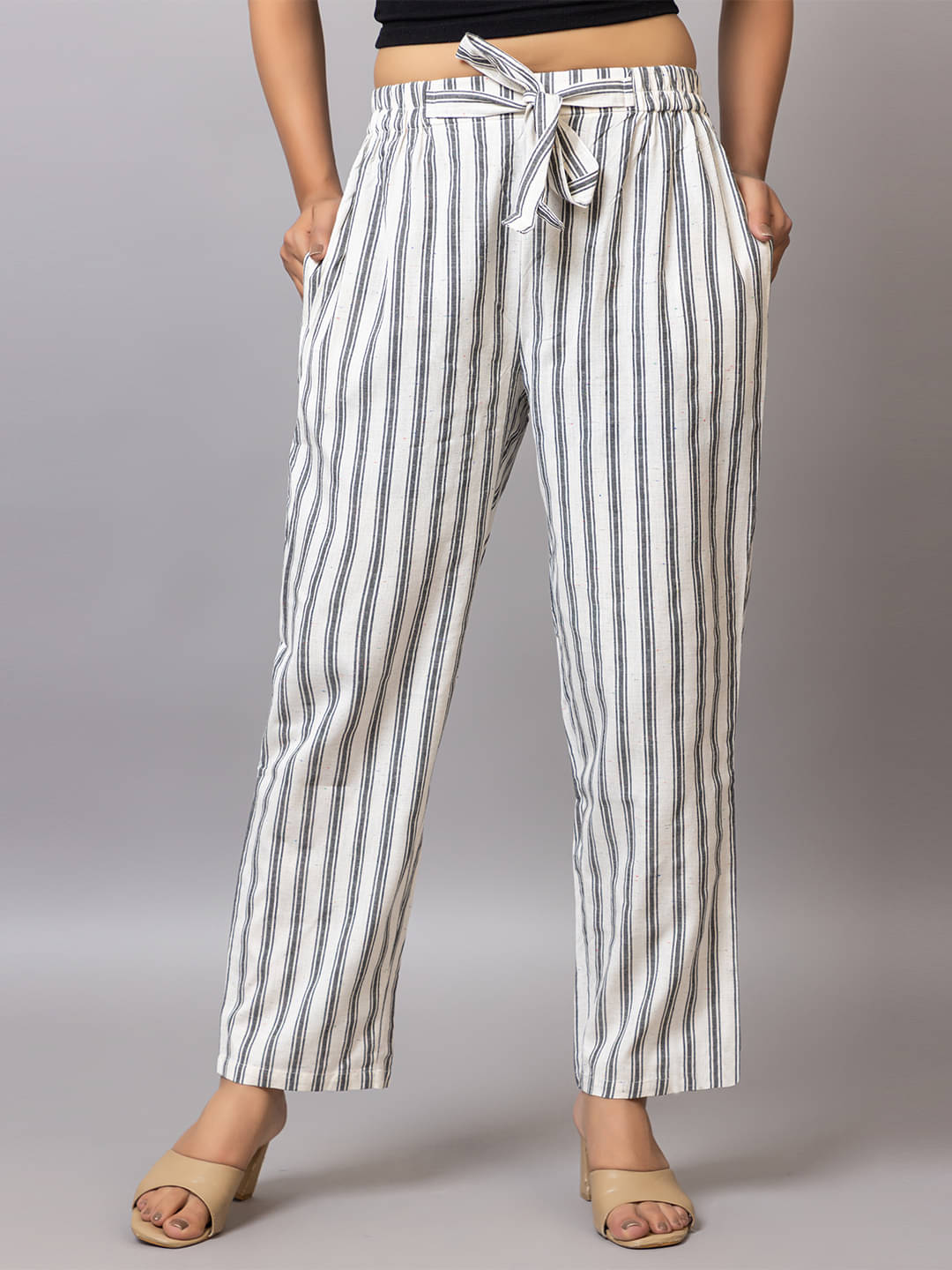    			PROBASIC Pack of 1 Cotton Blend Regular Women's Casual Pants ( White )