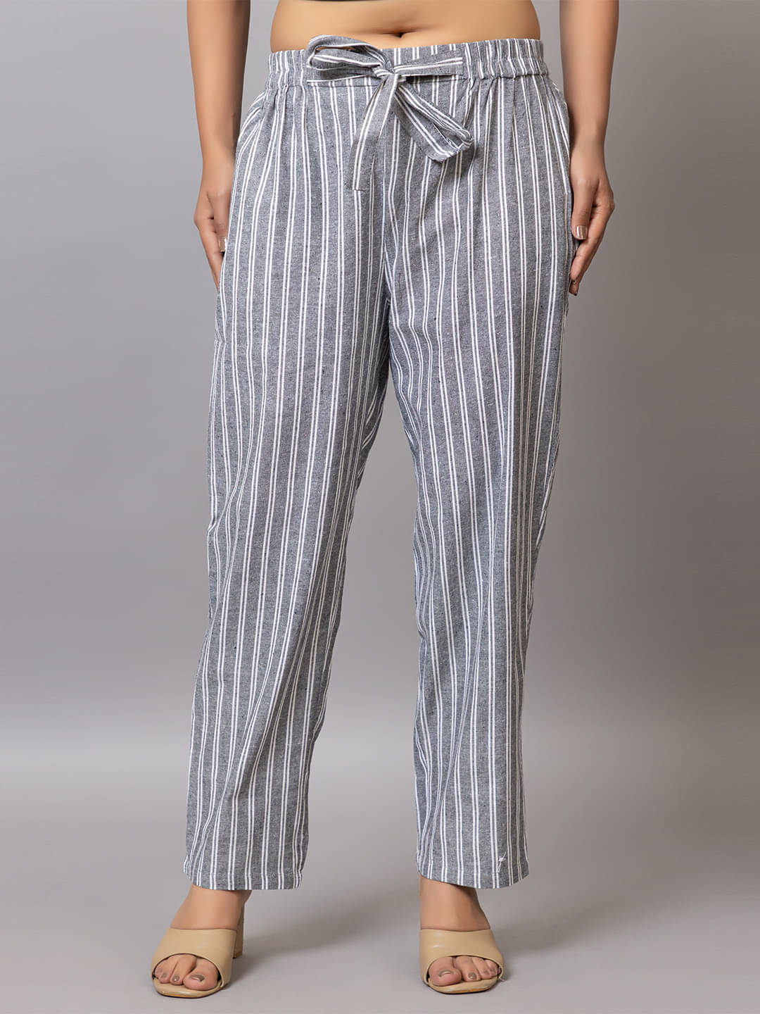     			PROBASIC Pack of 1 Cotton Blend Regular Women's Casual Pants ( Grey )