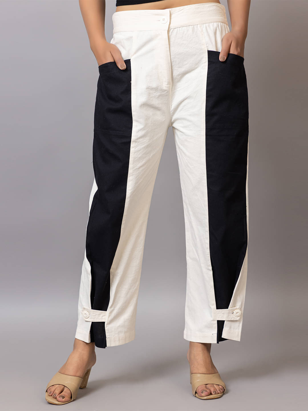     			PROBASIC Pack of 1 Cotton Blend Regular Women's Casual Pants ( White )
