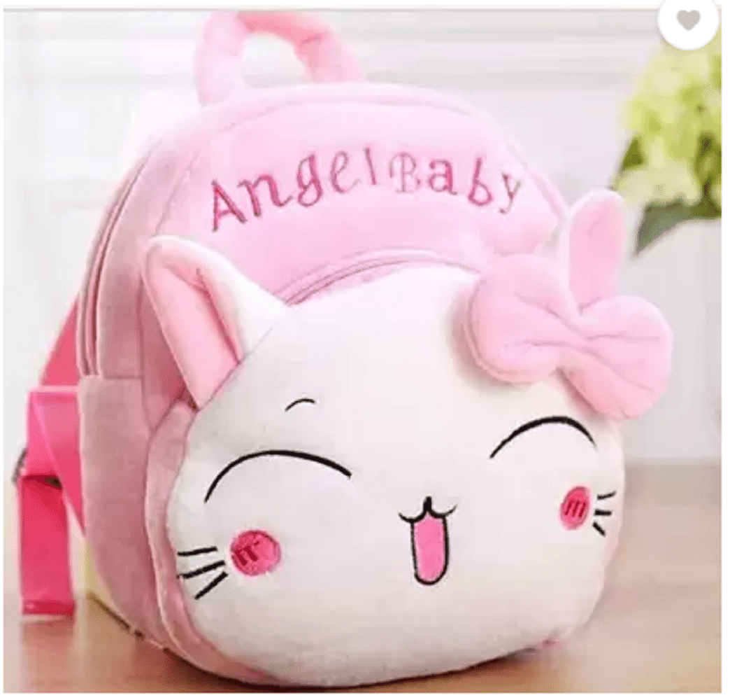 Qin Pin Pink Fabric Backpack For Kids Qin Pin Pink Fabric Backpack For Kids