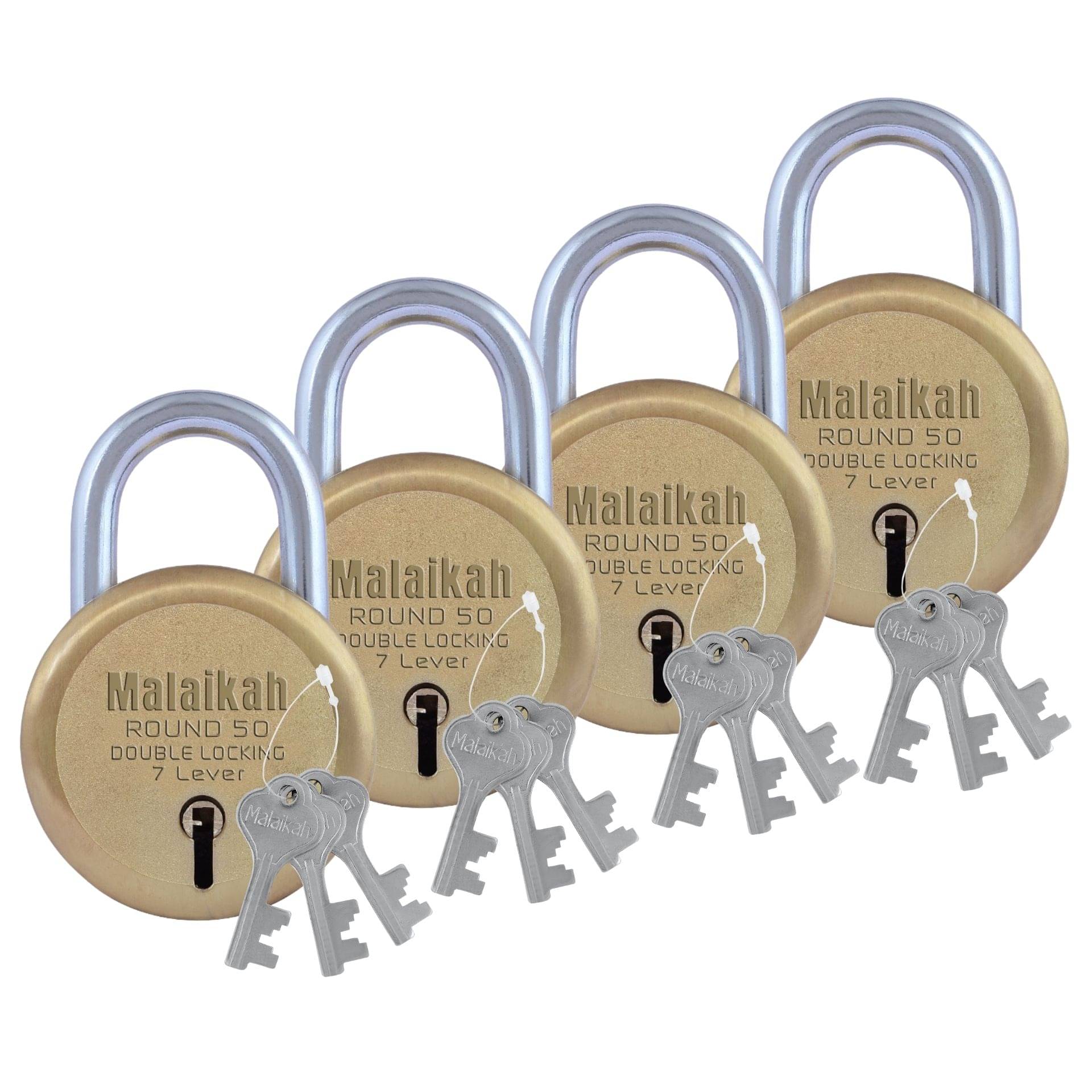 Round 50mm Double Locking 7 Lever With 3 Keys Round Padlock Round 50mm Double Locking 7 Lever With 3 Keys Round Padlock