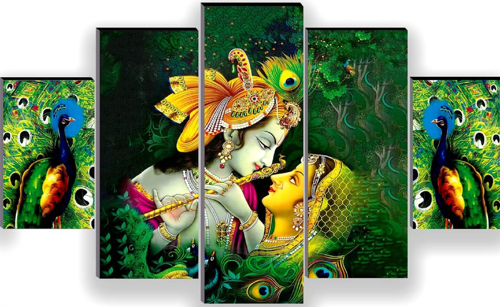SNDArt Set Of 5 Radha Krishna paintings for home decor Gift Items 18 x 30 inch SNDArt Set Of 5 Radha Krishna paintings for home decor Gift Items 18 x 30 inch