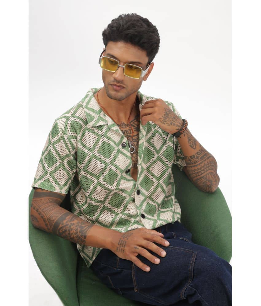 STI Cotton Blend Regular Fit Self Design Half Sleeves Men's Casual Shirt - Multicolor ( Pack of 1 )