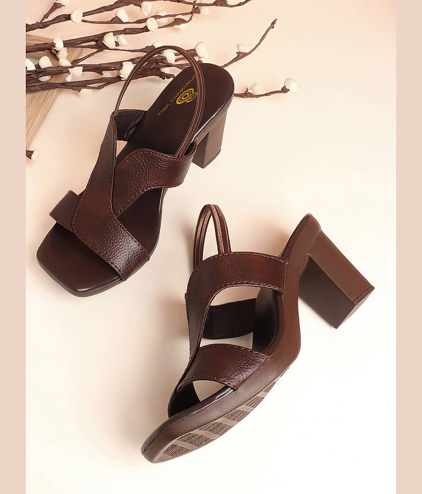 Sneakersvilla Brown Women's Sandal Heels - Heels | Buy online on ZillyBuy