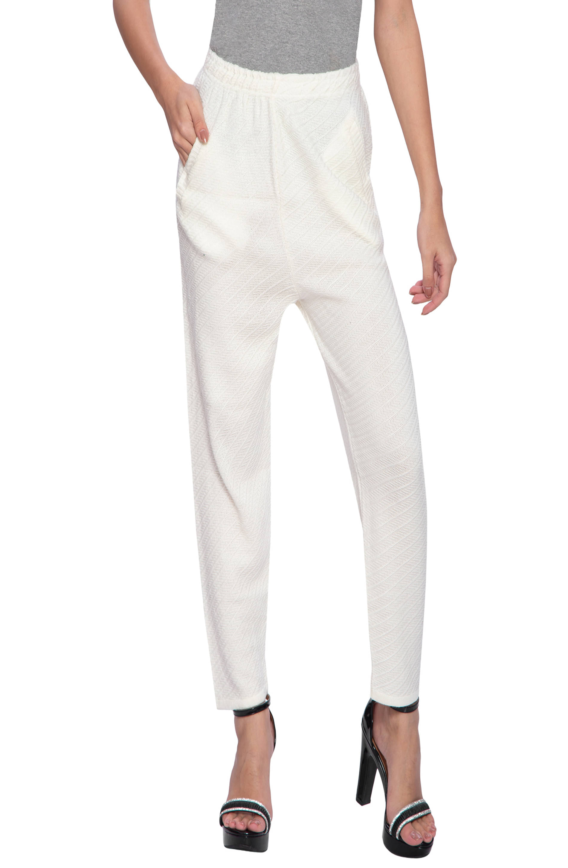     			TNQ - Cream Woollen Women's Straight Pant ( Pack of 1 )