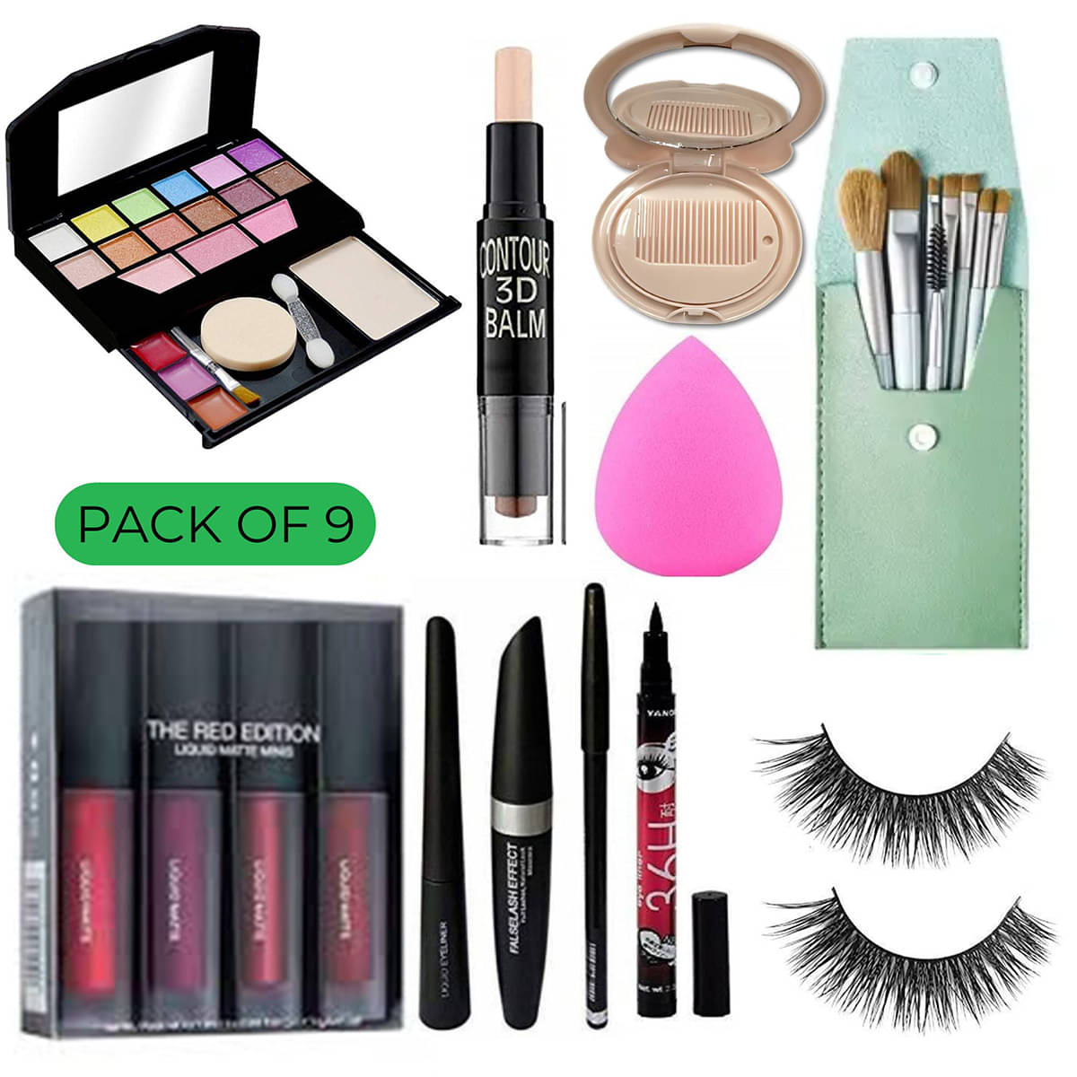 TYA Eye Shadow Palette ( Complete All-in-One Makeup Kit – Pack of 9 Beauty Essentials ) TYA Eye Shadow Palette ( Complete All-in-One Makeup Kit – Pack of 9 Beauty Essentials )