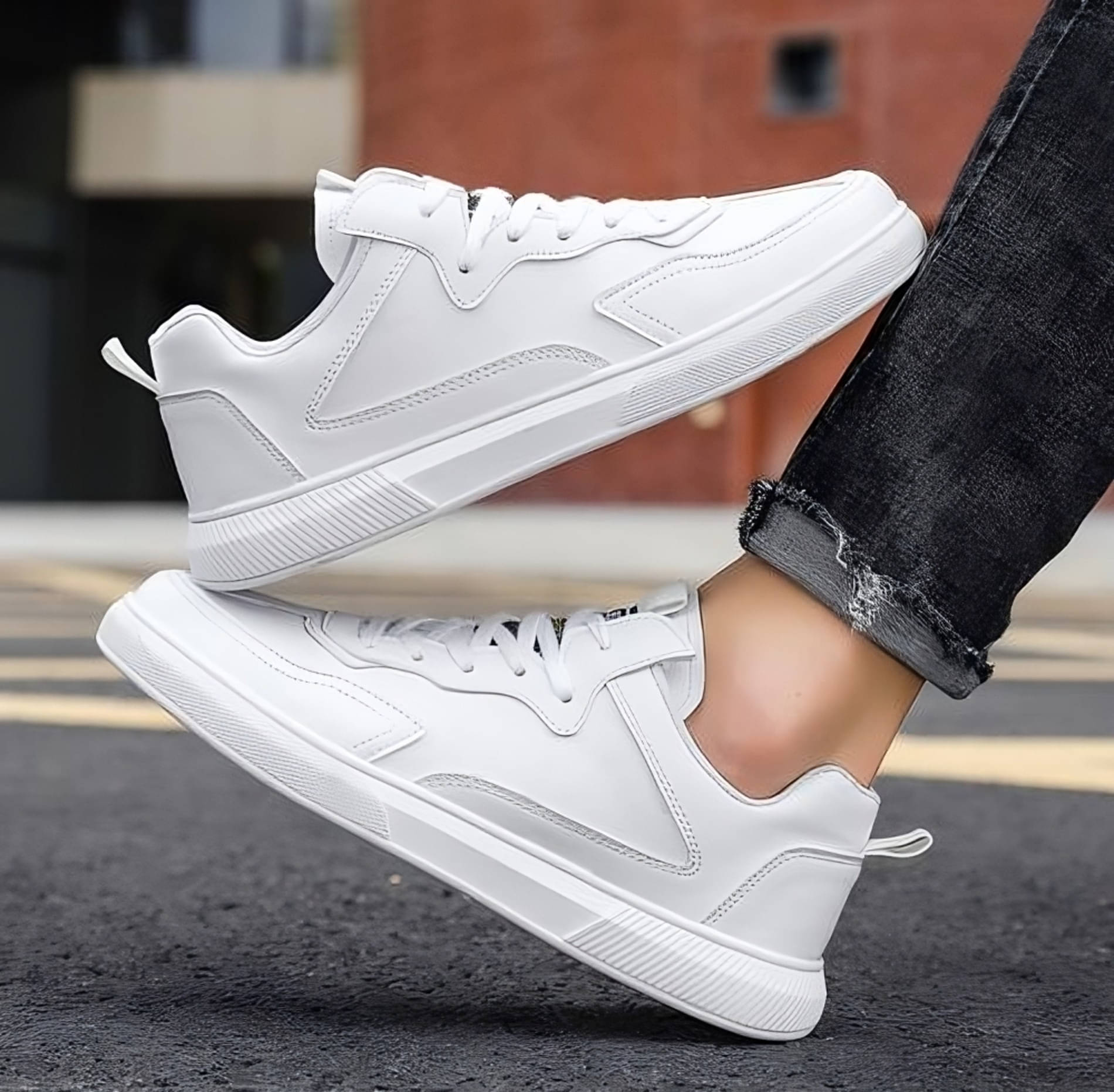     			TrendWalk Casual Sneakers Men (White) White Men's Lifestyle Shoes