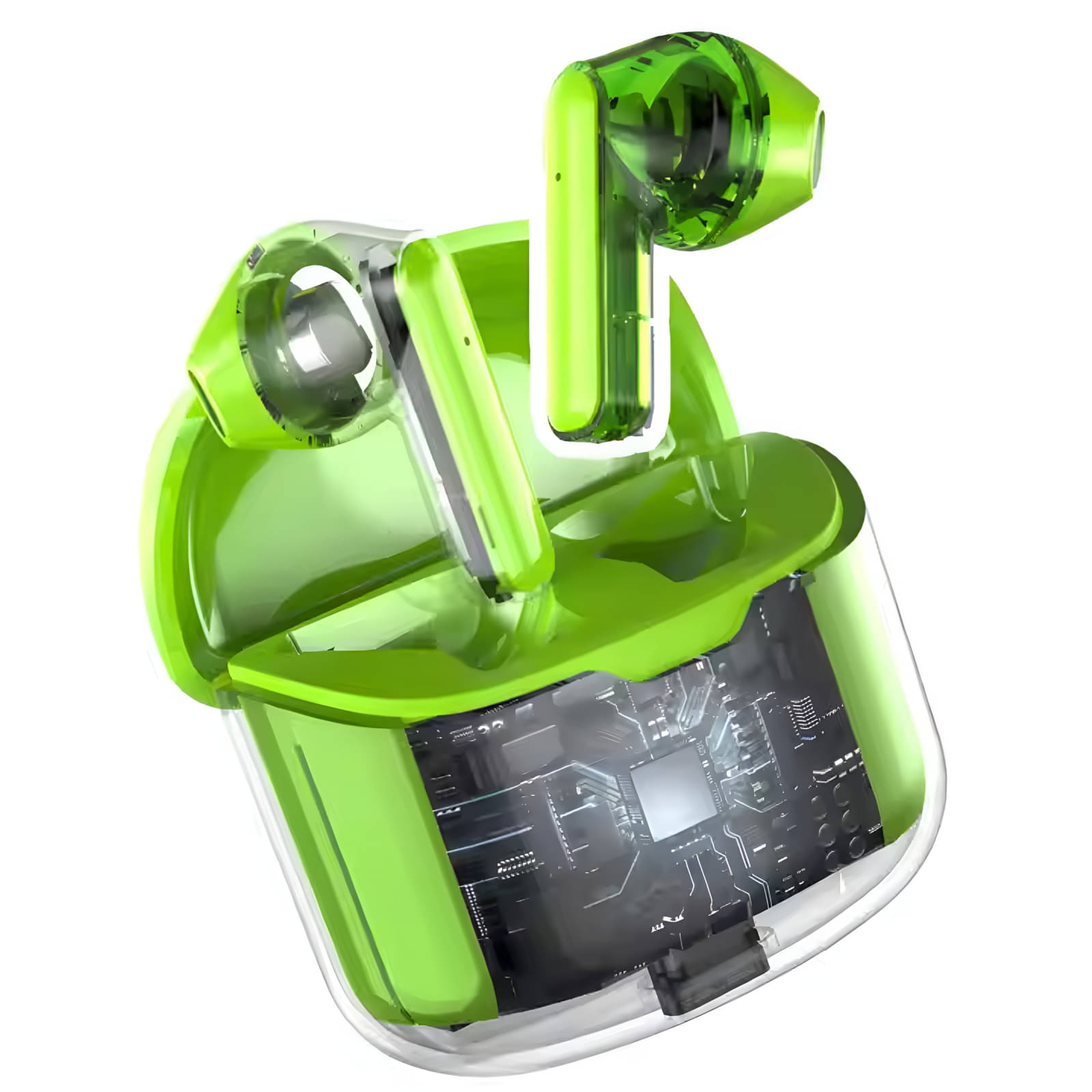     			VEhop J225 Trasnparent Bluetooth True Wireless (TWS) In Ear 25 Hours Playback Low Latency,Fast charging IPX4(Splash & Sweat Proof) Green