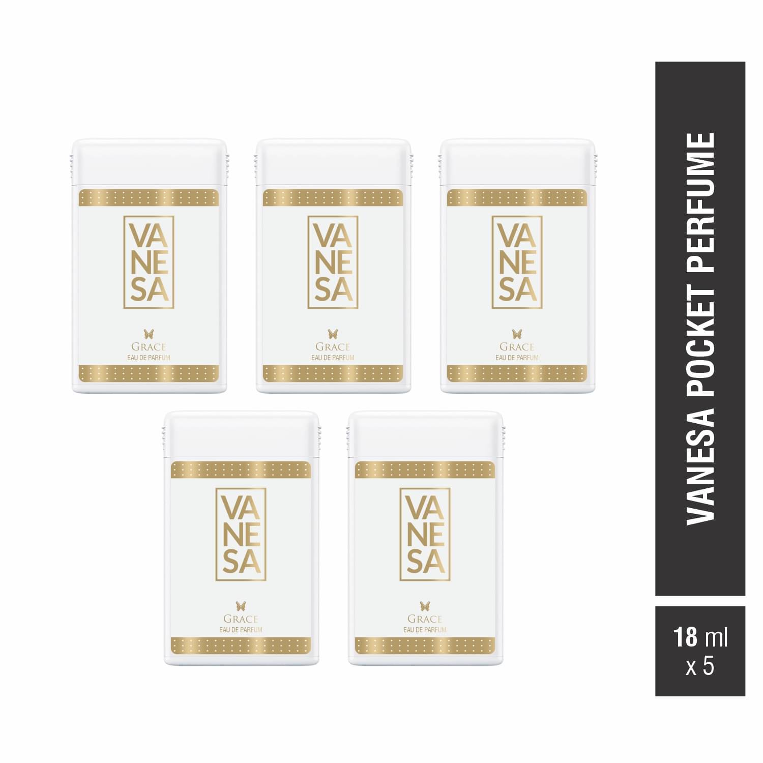 Vanesa Deodorant Spray & Pocket Perfume Floral Strong -Fragrance For Women ( Pack of 5 )     			Vanesa Deodorant Spray & Pocket Perfume Floral Strong -Fragrance For Women ( Pack of 5 )
