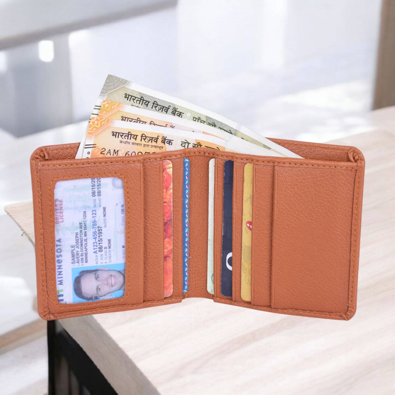     			Wingers PU Solid Men's RFID Wallet,Regular Wallet With 5 Slots For Card ( Tan , Pack of 1 )