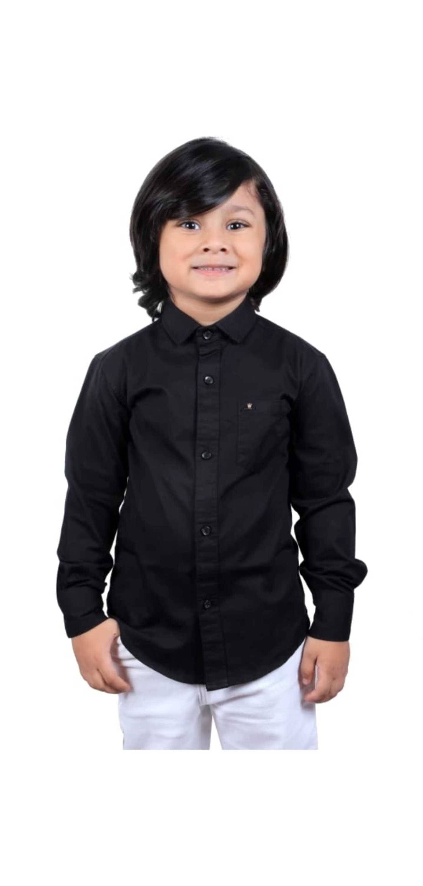 ZAKAR STYLE Pack of 1 Boys Cotton Blend Full Sleeves Shirt ( Black ) ZAKAR STYLE Pack of 1 Boys Cotton Blend Full Sleeves Shirt ( Black )