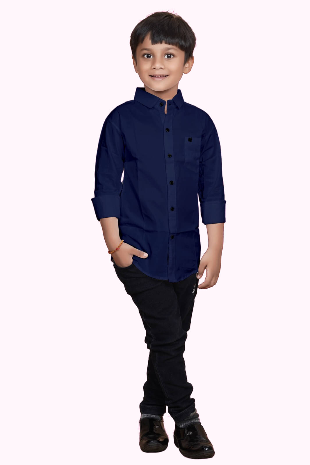 ZAKAR STYLE Pack of 1 Boys Cotton Blend Full Sleeves Shirt ( Navy Blue ) ZAKAR STYLE Pack of 1 Boys Cotton Blend Full Sleeves Shirt ( Navy Blue )
