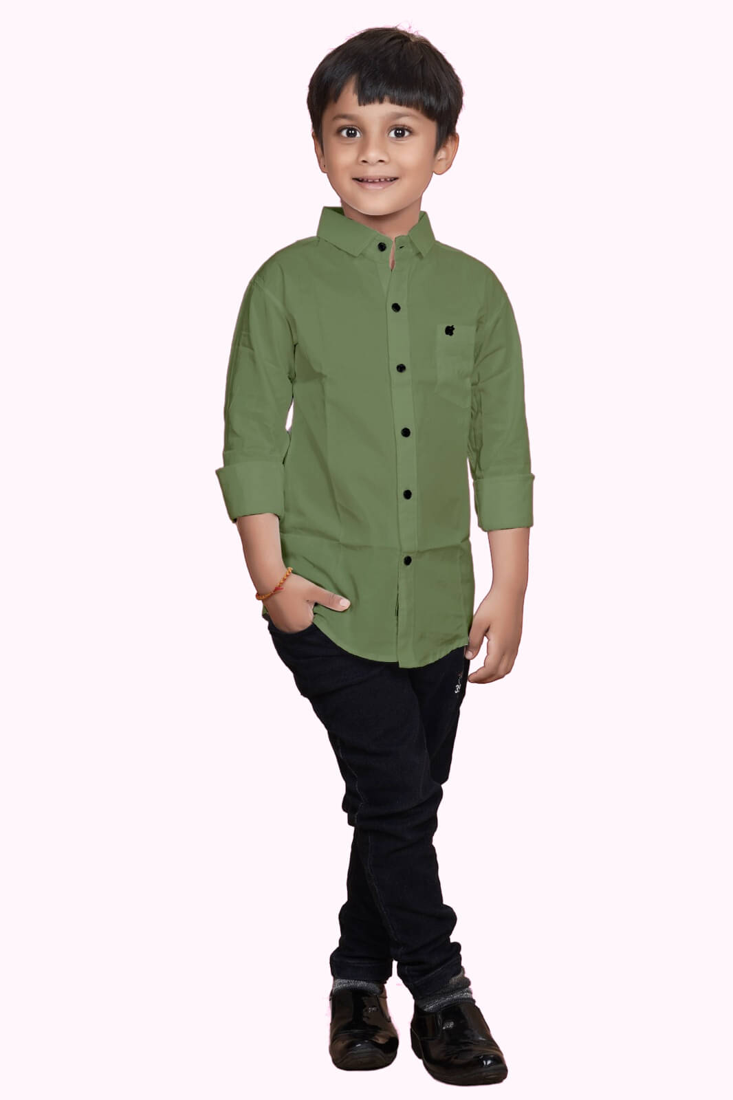 ZAKAR STYLE Pack of 1 Boys Cotton Blend Full Sleeves Shirt ( Green ) ZAKAR STYLE Pack of 1 Boys Cotton Blend Full Sleeves Shirt ( Green )