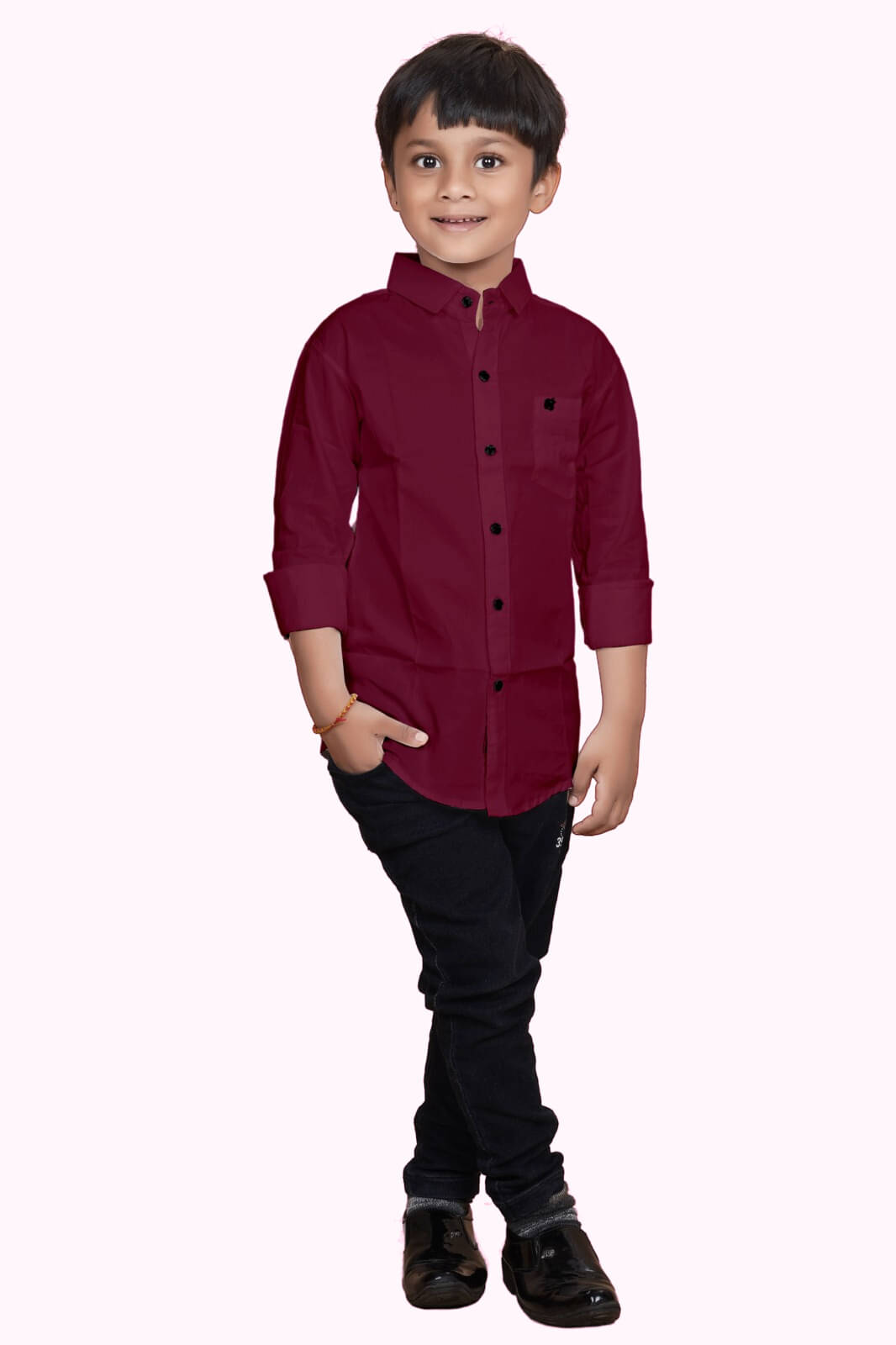     			ZAKAR STYLE Pack of 1 Boys Cotton Blend Full Sleeves Shirt ( Red )
