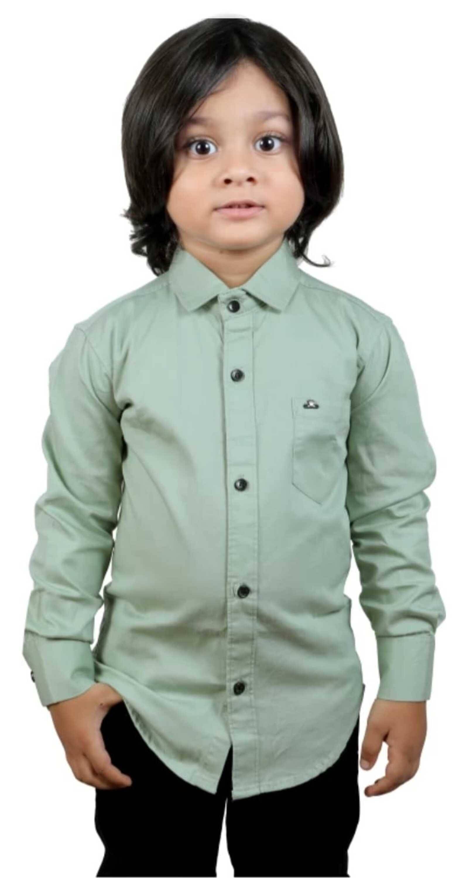 ZAKAR STYLE Pack of 1 Boys Cotton Blend Full Sleeves Shirt ( Pistachio )     			ZAKAR STYLE Pack of 1 Boys Cotton Blend Full Sleeves Shirt ( Pistachio )