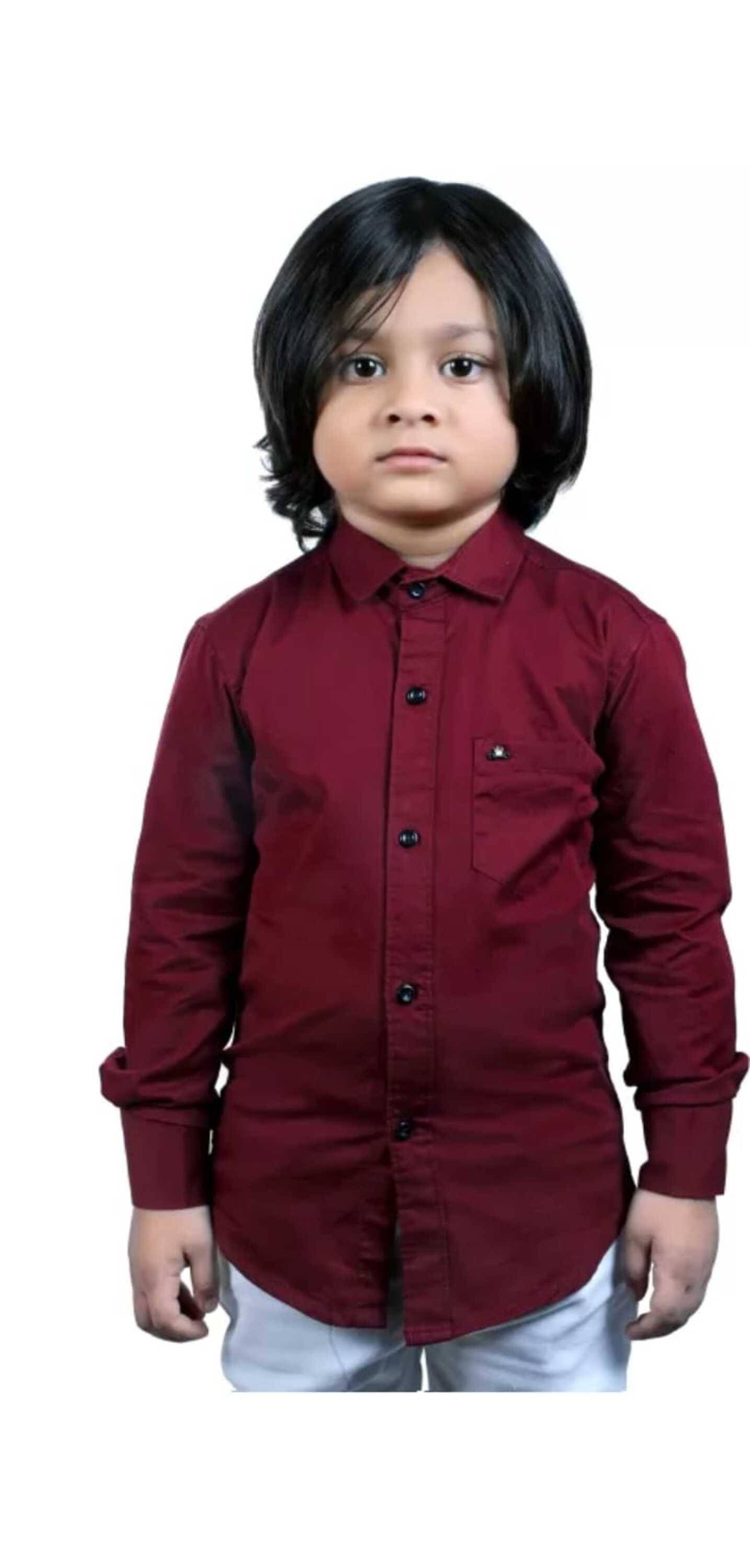 ZAKAR STYLE Pack of 1 Boys Cotton Blend Full Sleeves Shirt ( Red )     			ZAKAR STYLE Pack of 1 Boys Cotton Blend Full Sleeves Shirt ( Red )