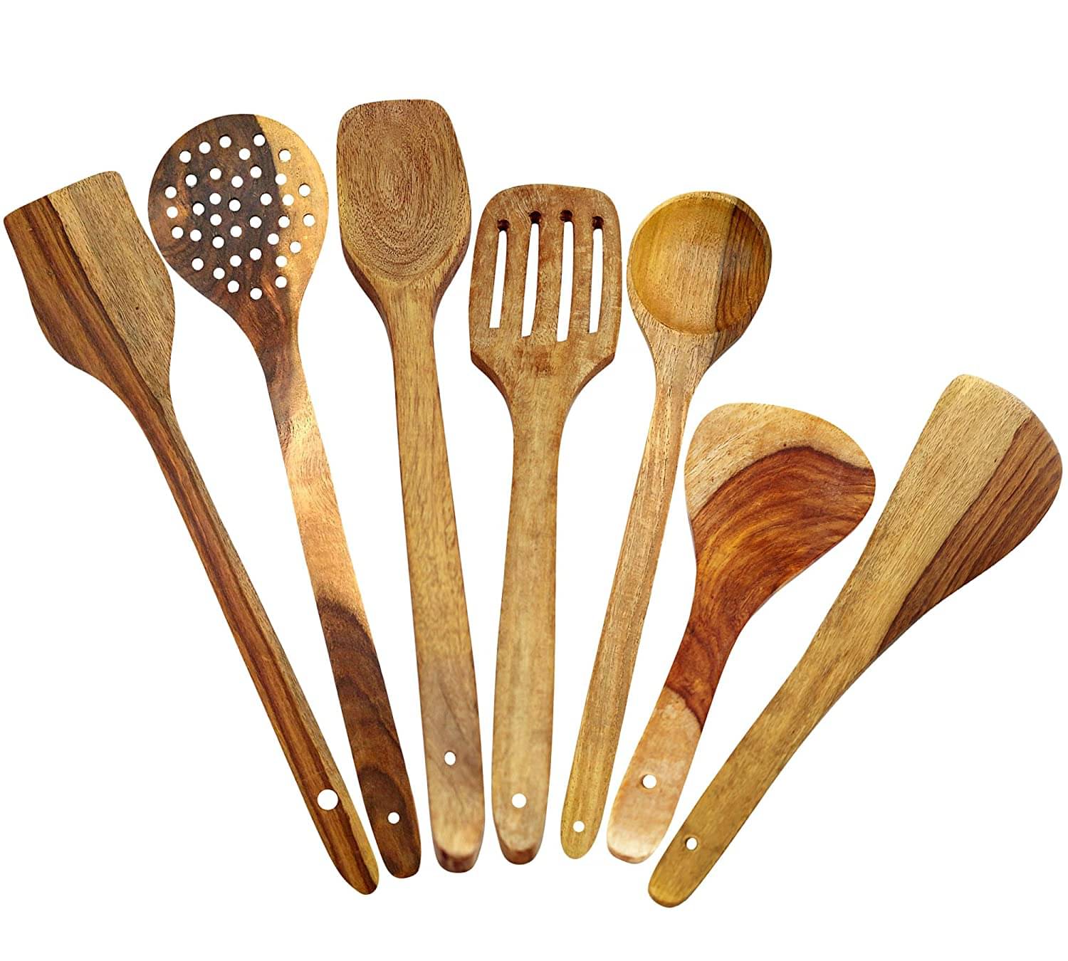    			erum Brown Wood Mixing Spatula ( Pack of 7 )