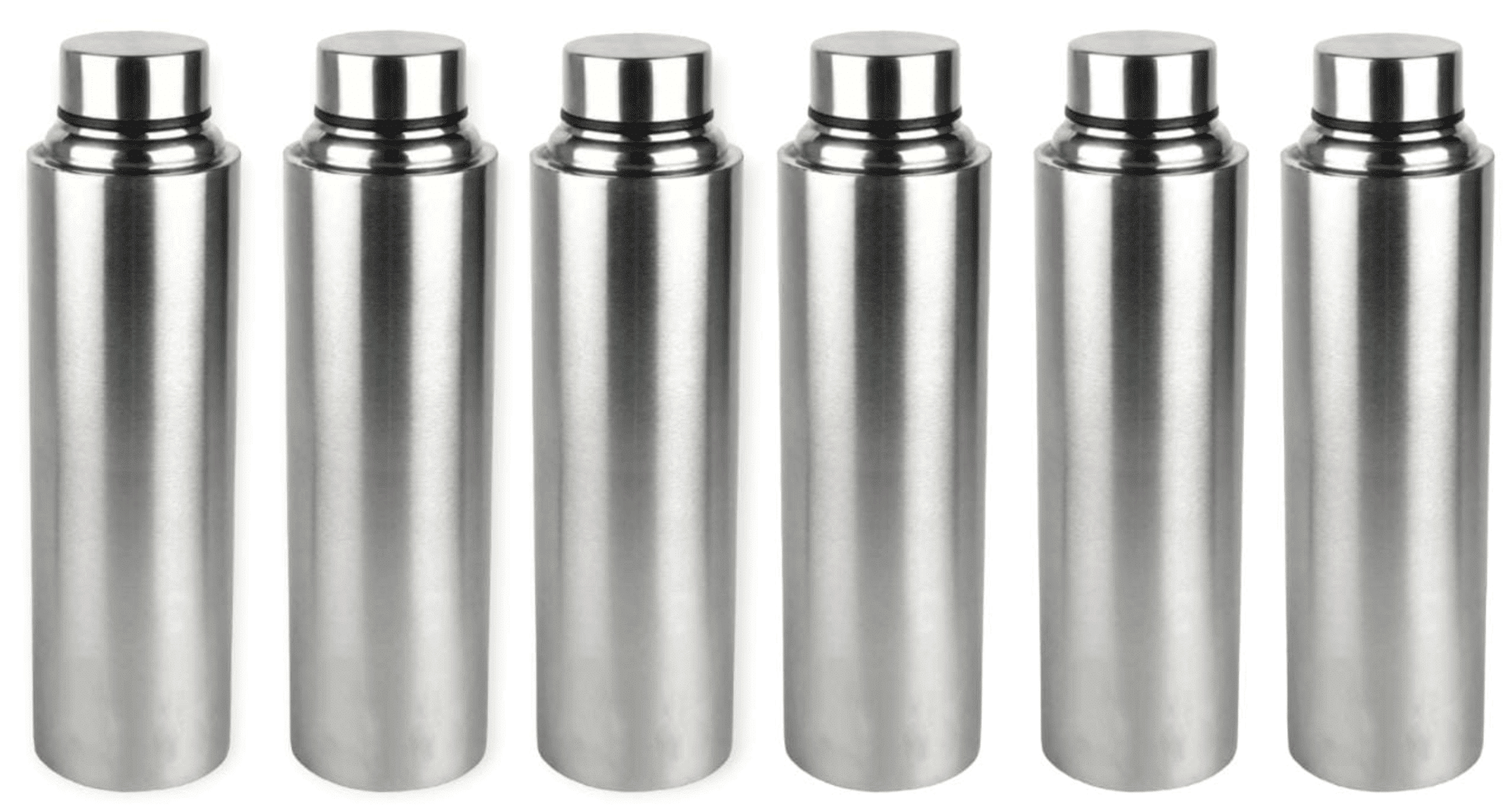     			ATROCK Stainless Steel Fridge Water Bottle 500ml Set of 6 Silver Stainless Steel Fridge Water Bottle 500 mL ( 6 )