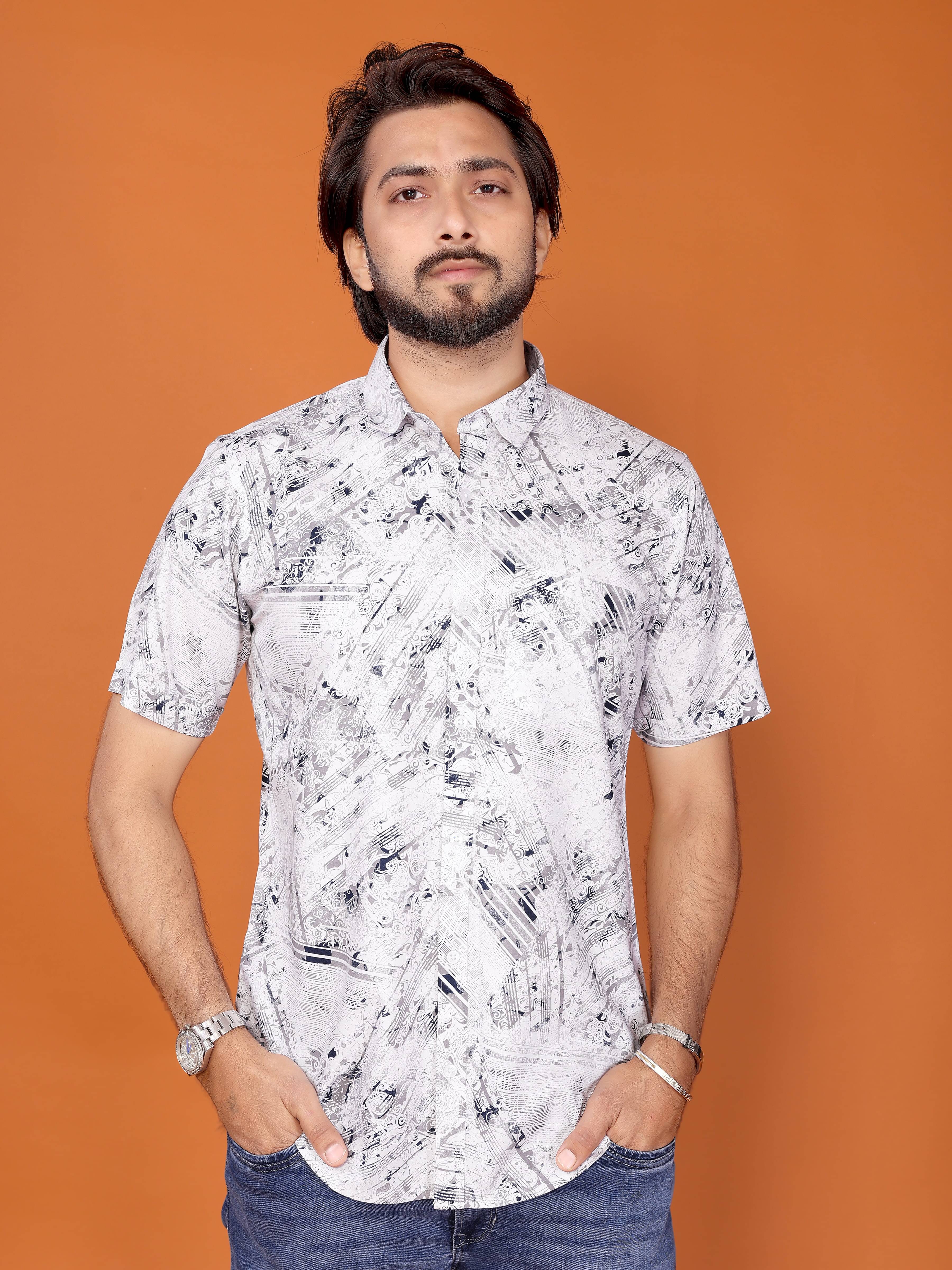 BLYNK Poly Cotton Regular Fit Printed Half Sleeves Men's Casual Shirt - White ( Pack of 1 ) BLYNK Poly Cotton Regular Fit Printed Half Sleeves Men's Casual Shirt - White ( Pack of 1 )