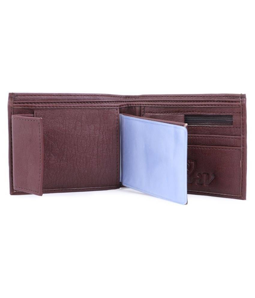 Keviv Leather Solid Men's Two Fold Wallet With More Than 10 Slots For Card ( Brown , Pack of 1 ) Keviv Leather Solid Men's Two Fold Wallet With More Than 10 Slots For Card ( Brown , Pack of 1 )