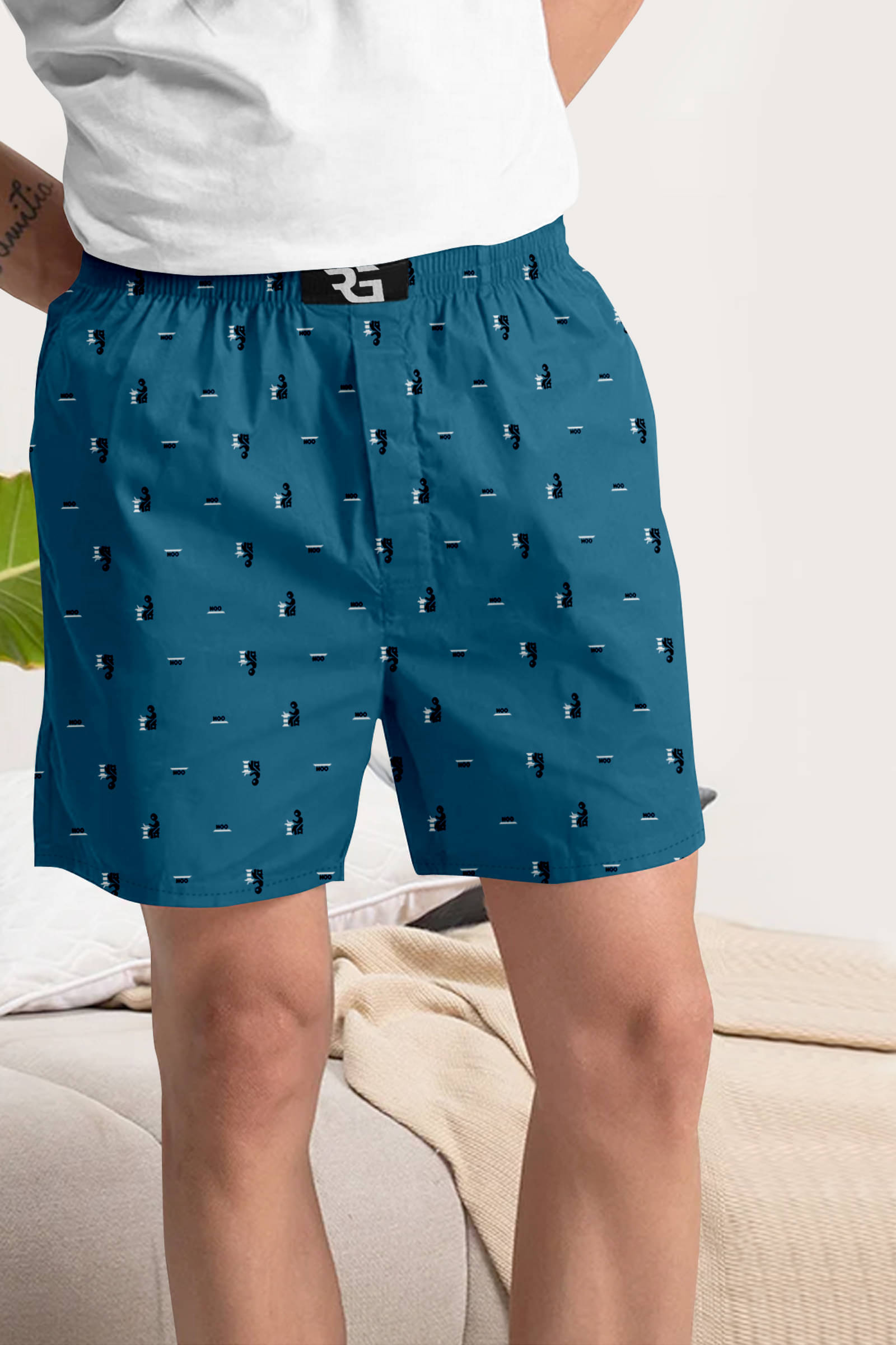 Riglozi Pack of 1 Cotton Boxers For Men's ( Teal )     			Riglozi Pack of 1 Cotton Boxers For Men's ( Teal )